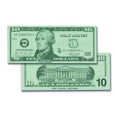 Learning Advantage™ Play $10 Bills Set, 12 packs of 100 | Michaels