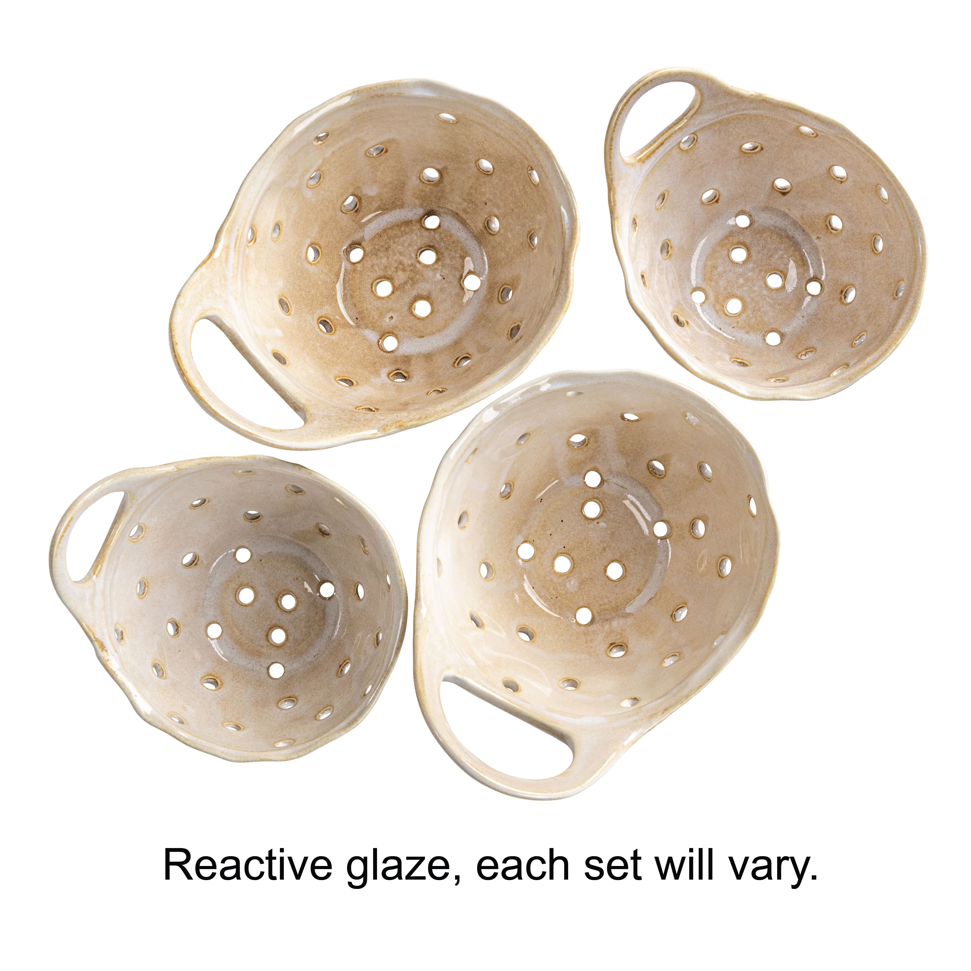 Hello Honey® Cream Stoneware Colander Set