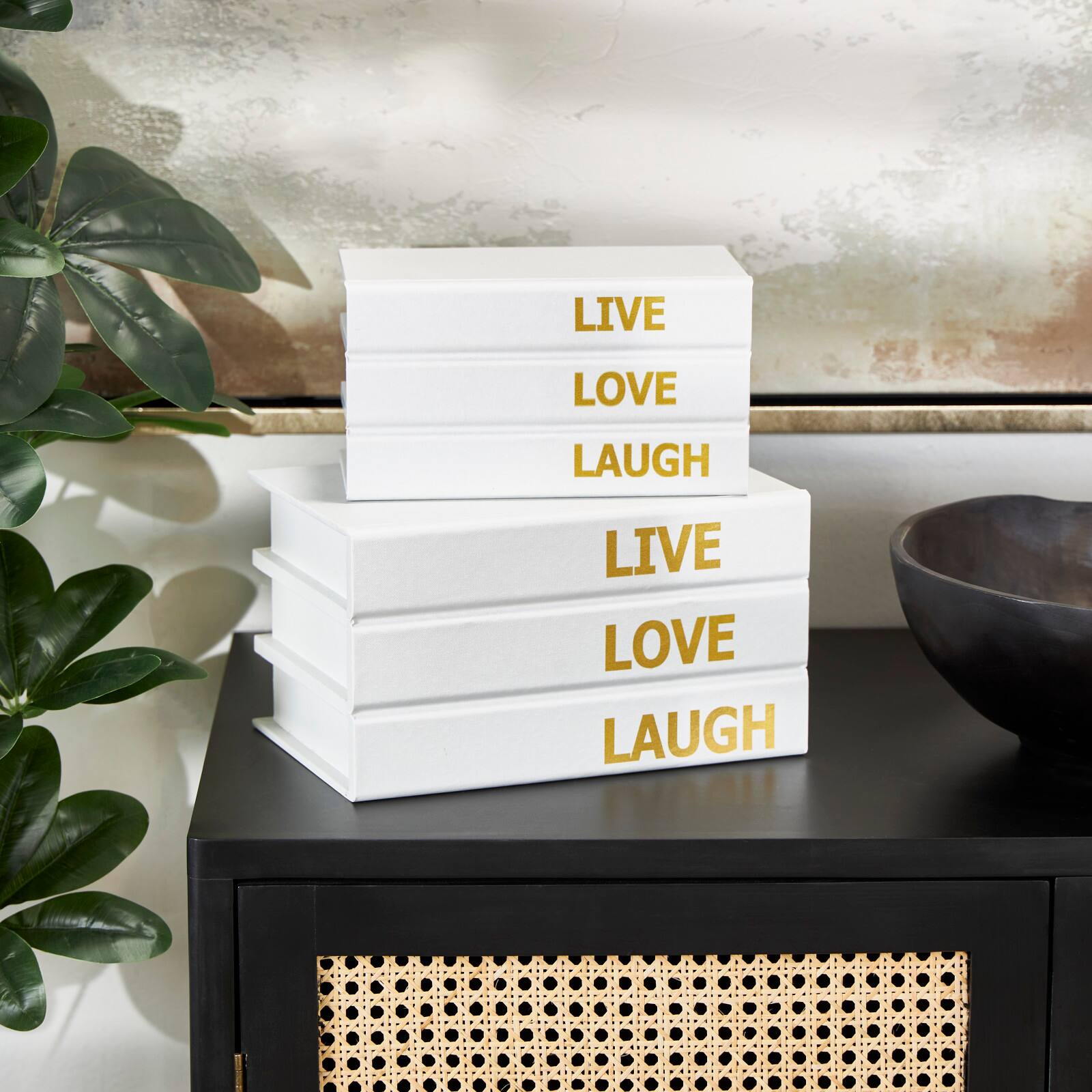 Live, Laugh, Love Canvas Storage Book Box Set