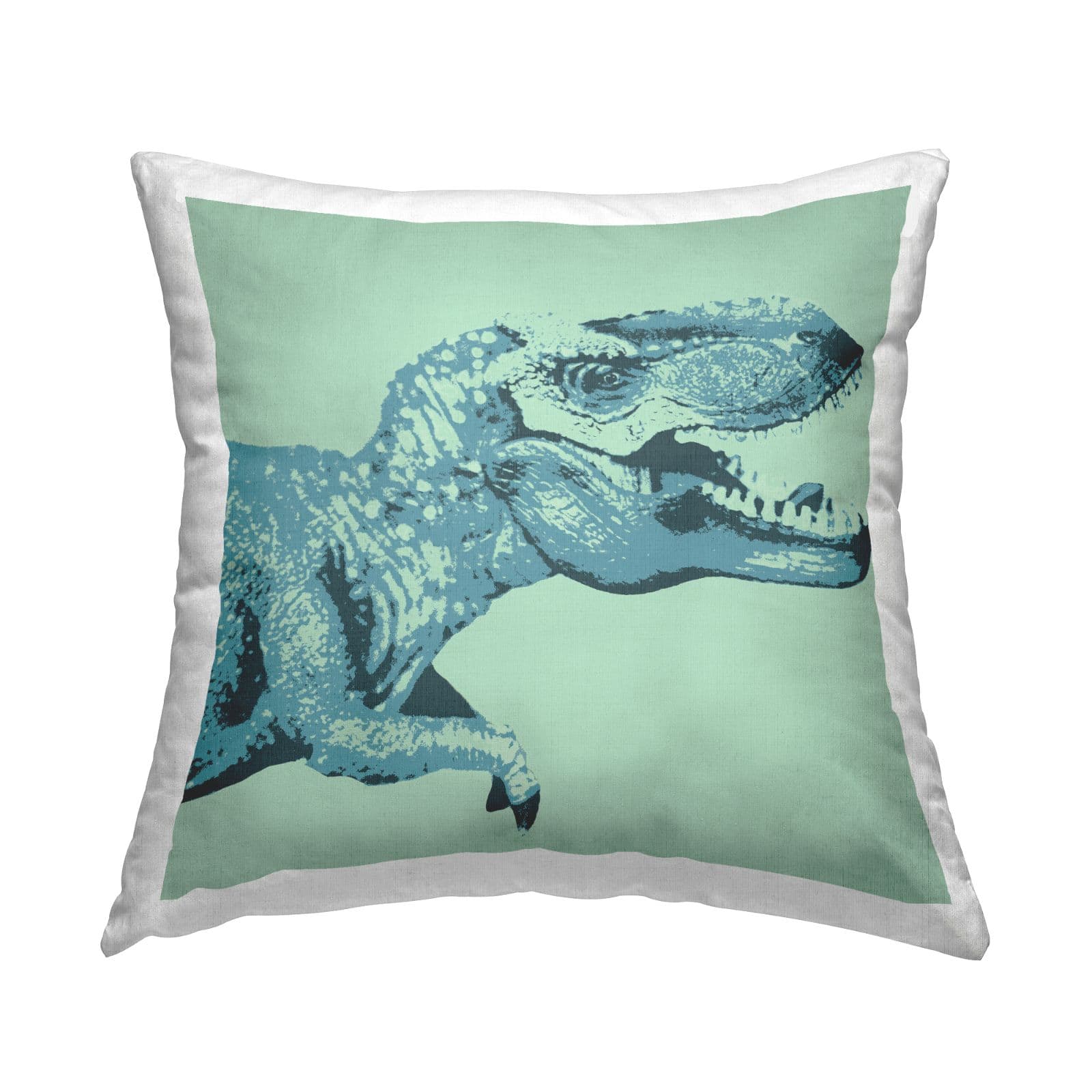Stupell Industries Roaring T-Rex Pop Style Dinosaur Throw Pillow, 18" x 18"