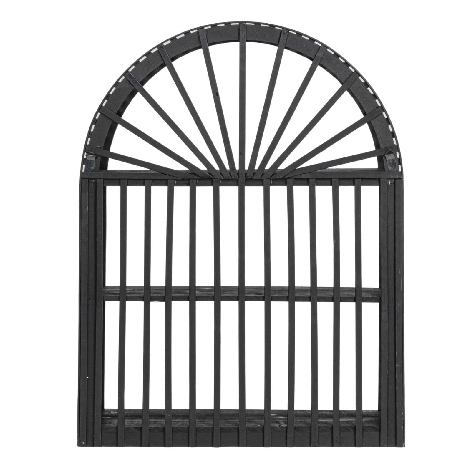 Hello Honey&#xAE; Black Arched Bamboo &#x26; Wood Wall Shelf