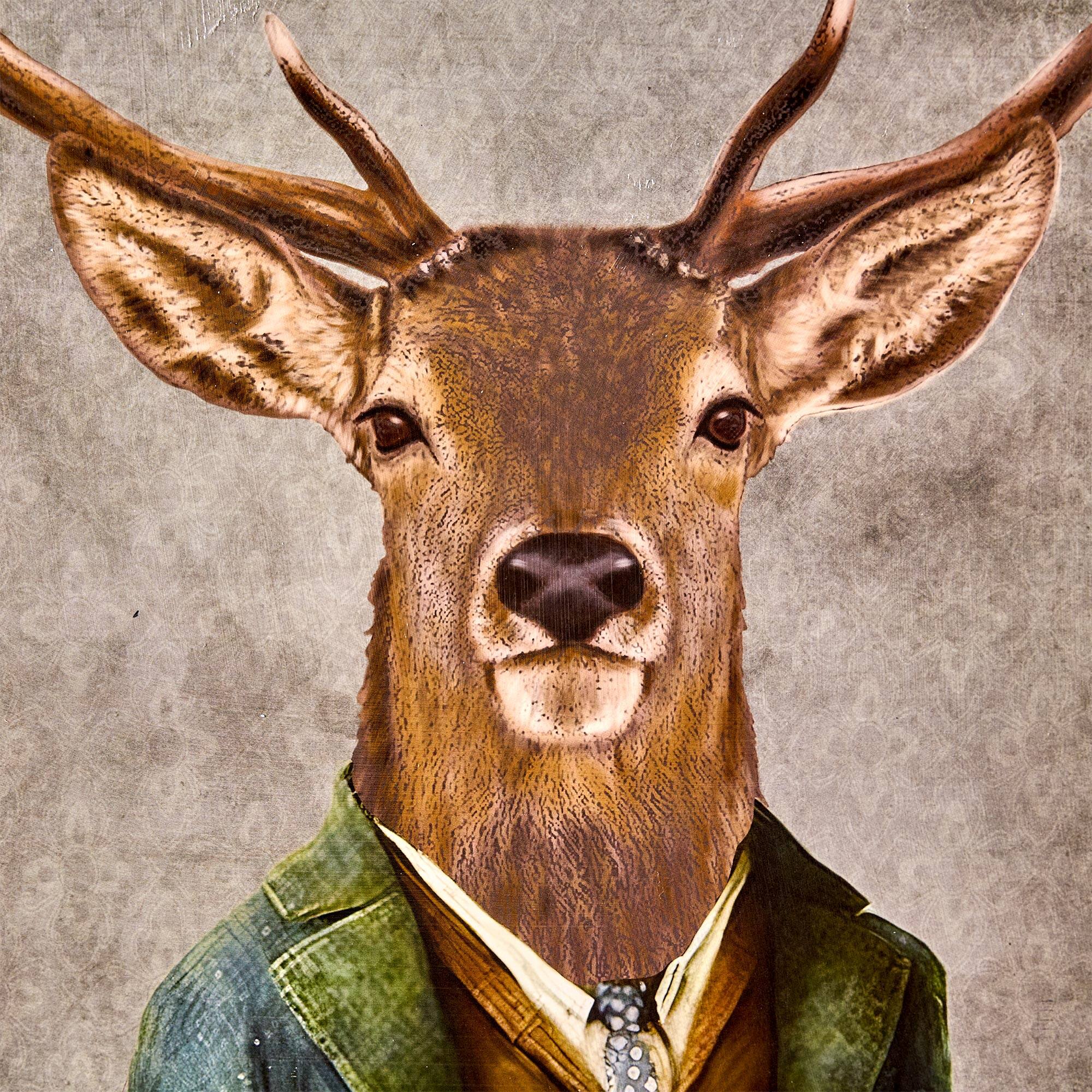 American Art Decor Deer John Ornate Framed Bar Wall Decor - 16.87" x 13.75" x 1"