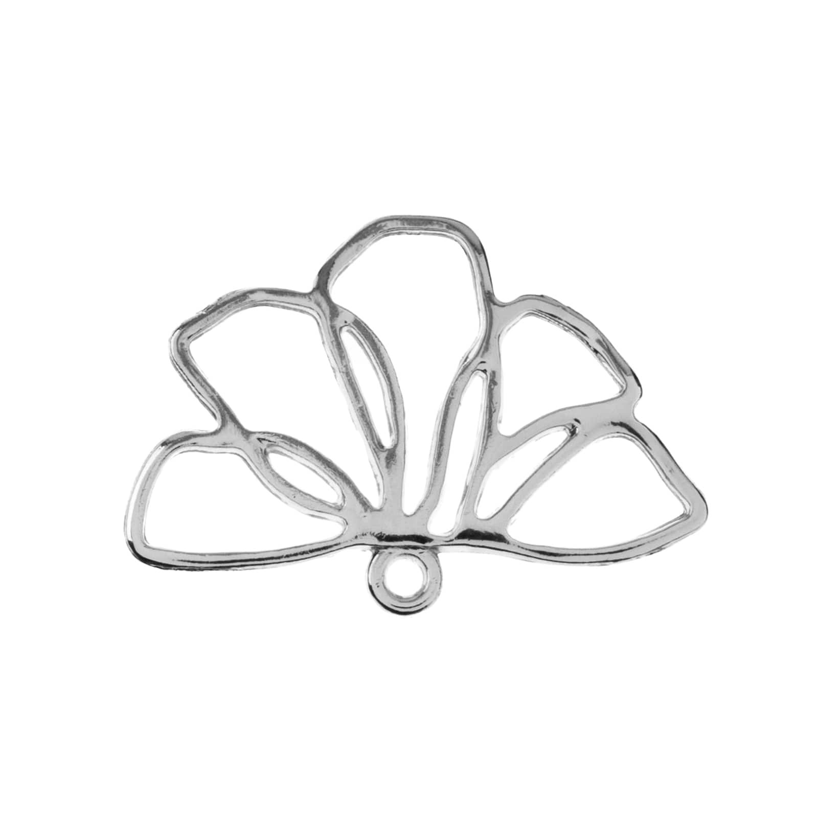 John Bead 25mm Silver Sideview Flower Beadwork Pendants, 5ct.
