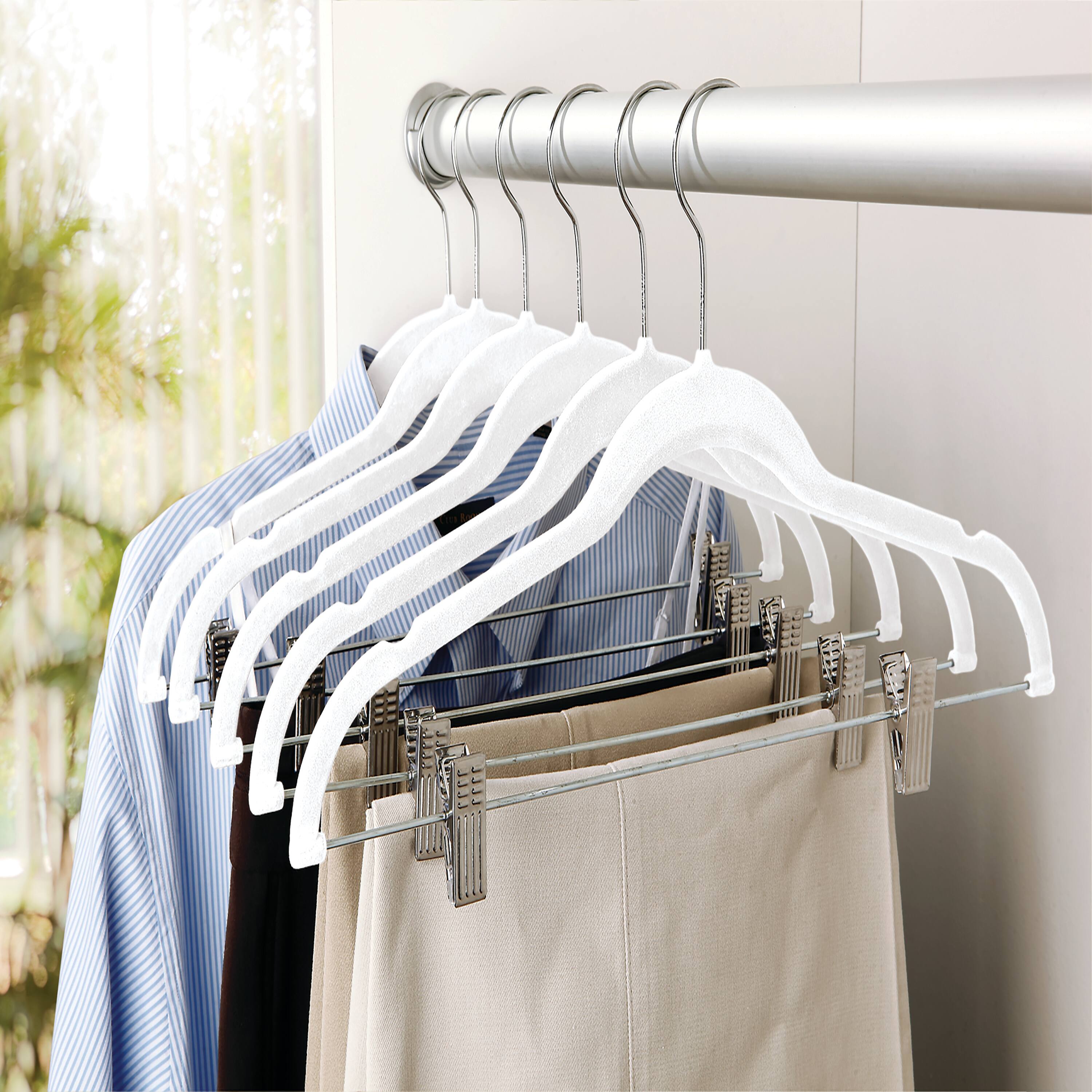 Simplify Slim Velvet Hangers with Clips, 6ct.