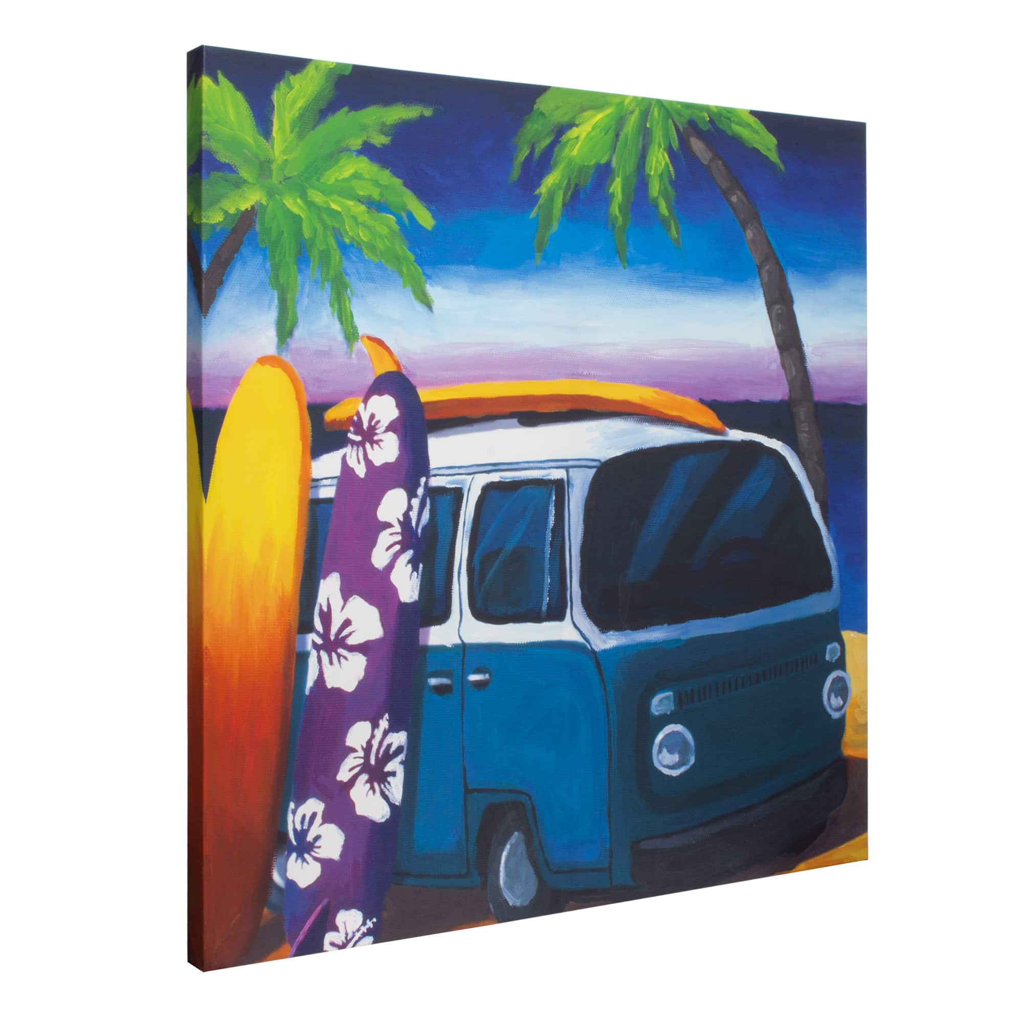 Surf Mini Bus Outdoor Canvas Art Print - 35"x35"