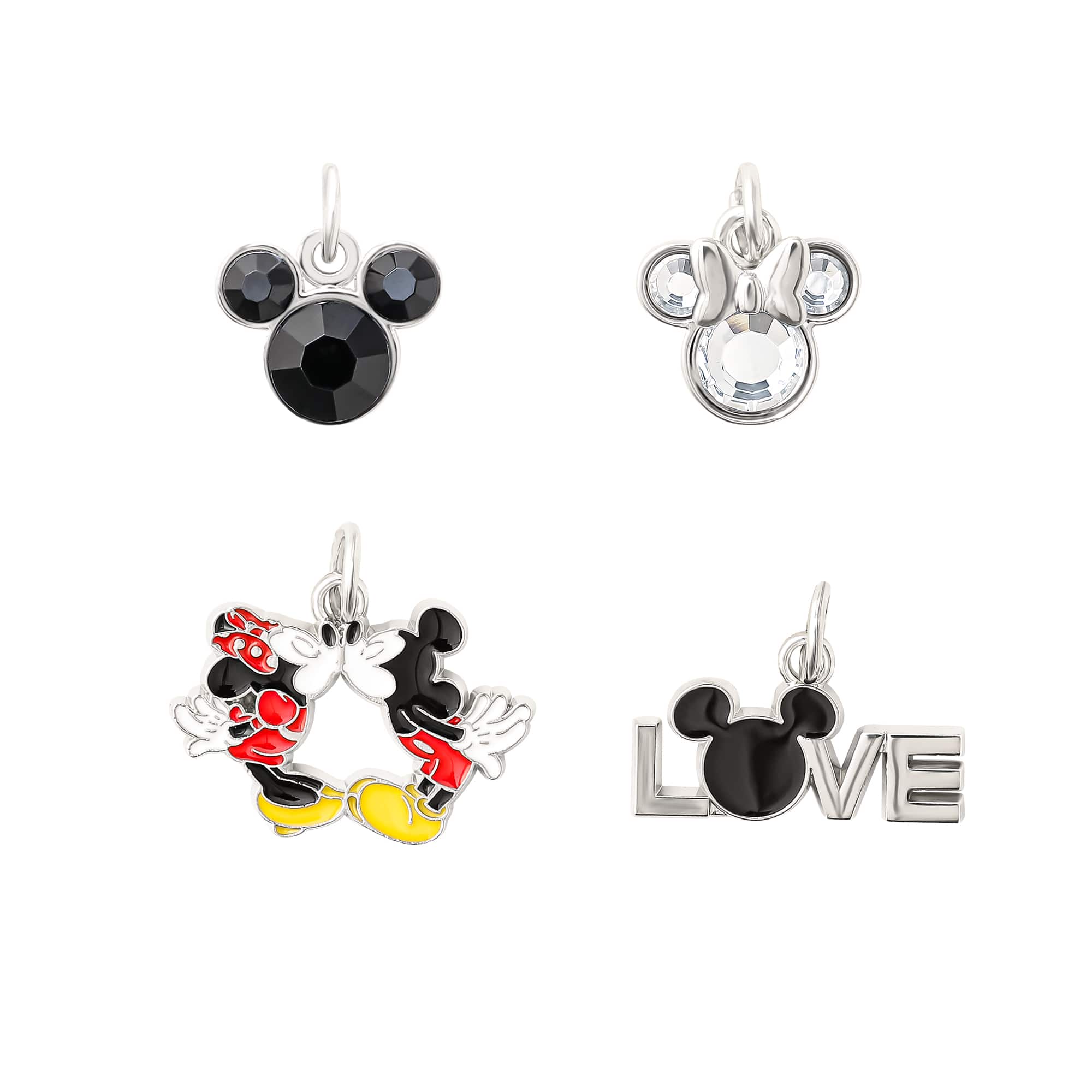 Disney® Silver Mickey & Minnie Love Charm Set