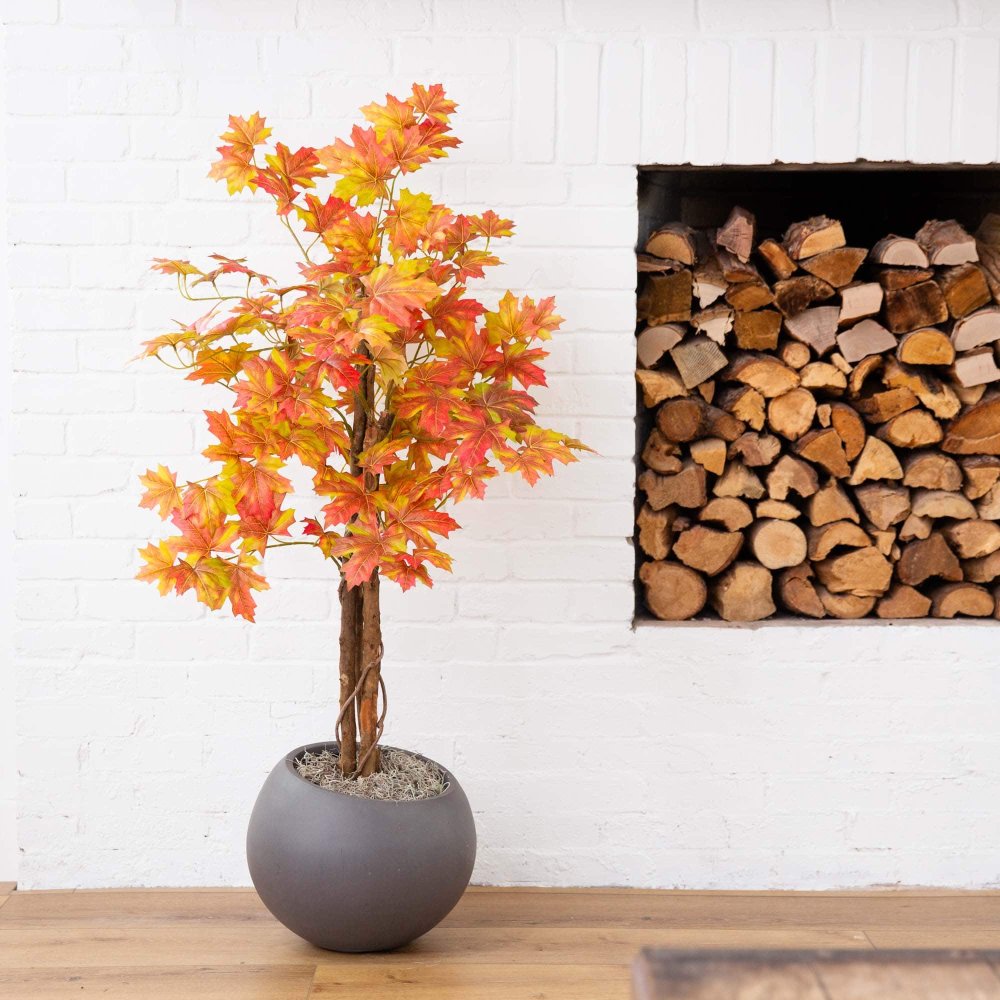 4ft. Deluxe Potted Artificial Autumn Maple Tree