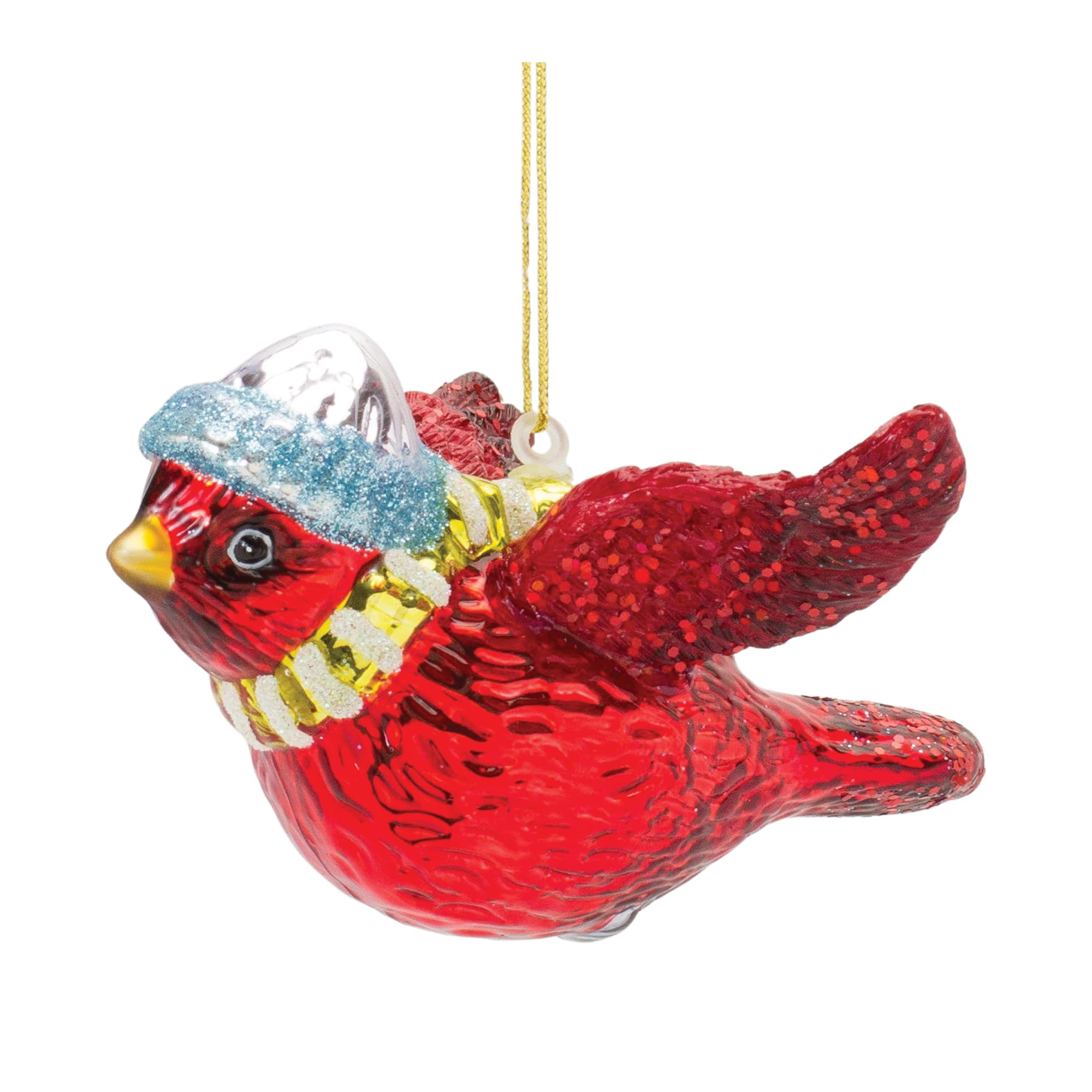 6ct. Red Glass Cardinal Bird Ornaments