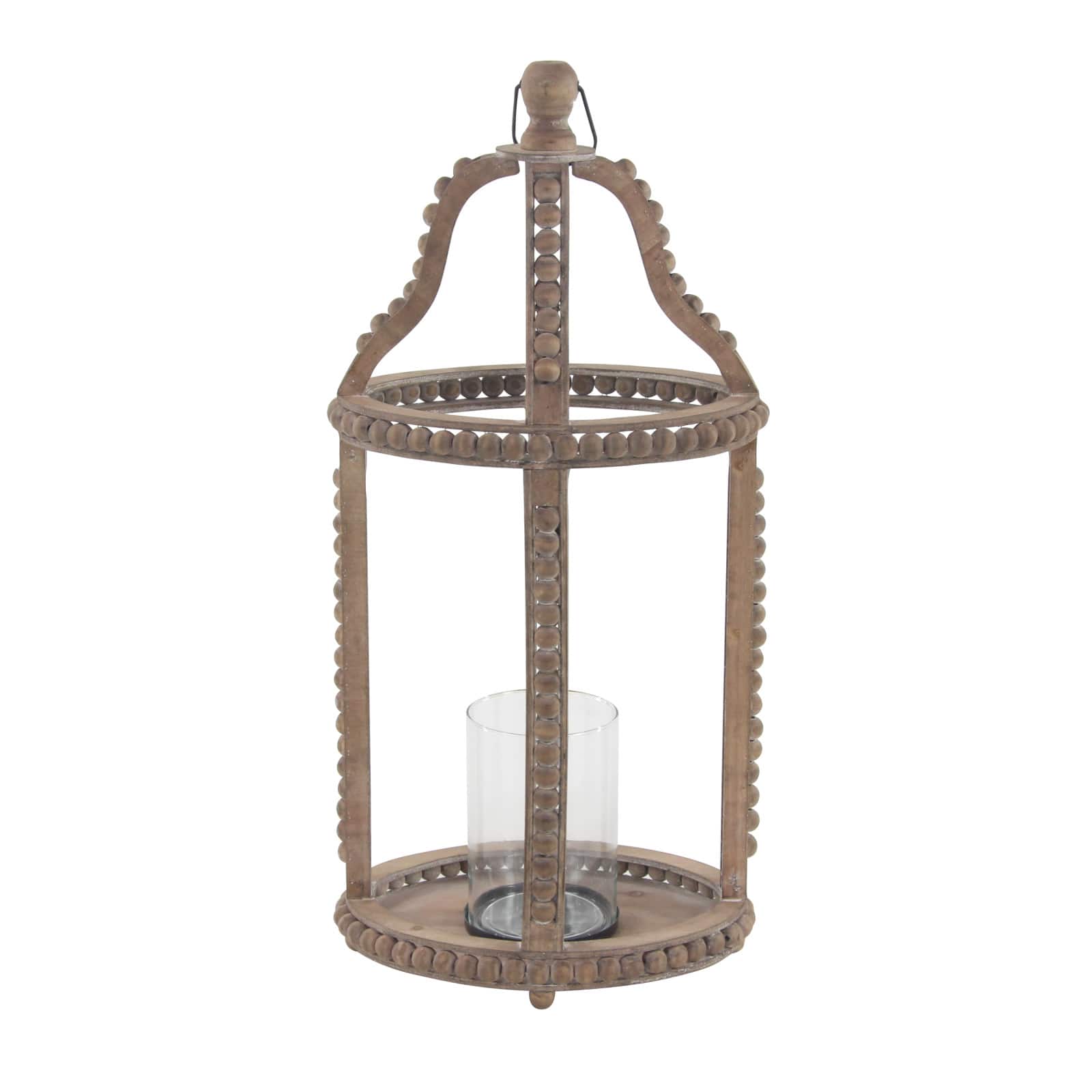 Brown Recycled wood Natural Candle Holder Lantern, 29&#x22; x 13&#x22; x 10&#x22;