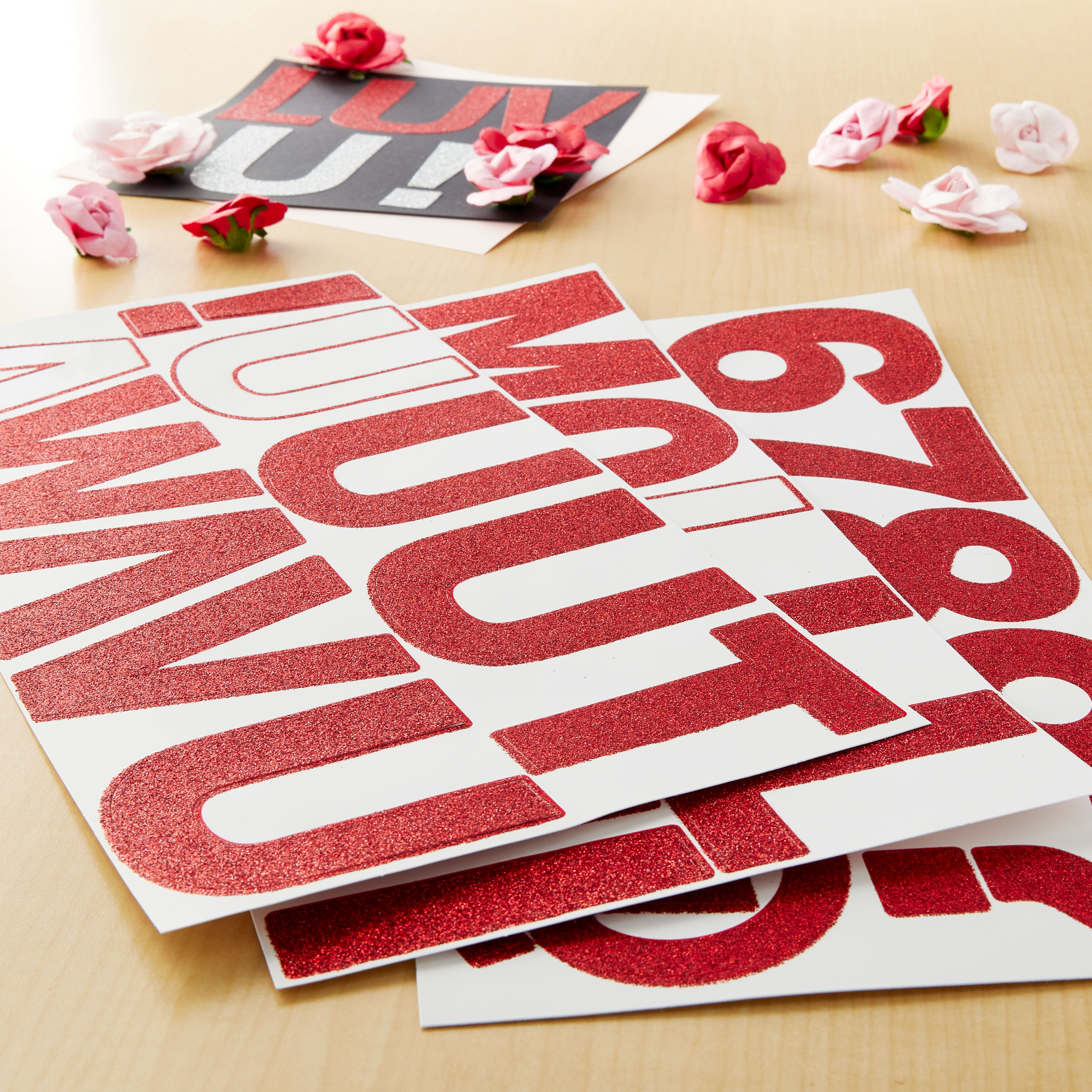 3.25" Red Glitter Alphabet Stickers by Recollections™