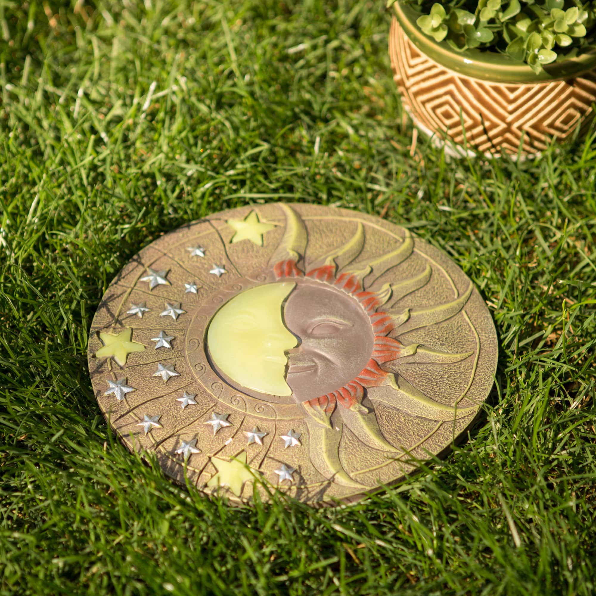 10.5" Celestial Glow-In-Dark Outdoor Stepping Stone