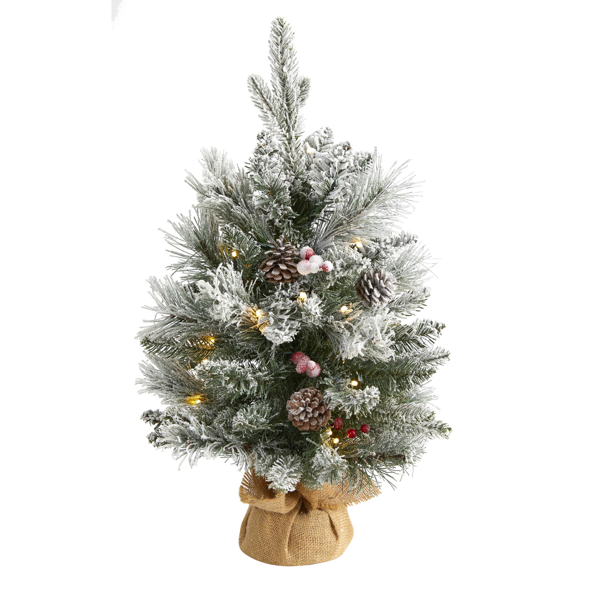 The Tabletop Prelit Holiday Christmas Tree 2' Tall Pre-Decorated LED Light 