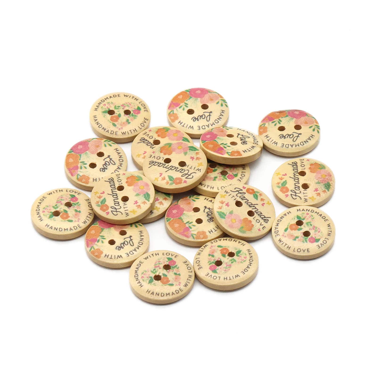 Floral Wooden Buttons by Loops &#x26; Threads&#xAE;