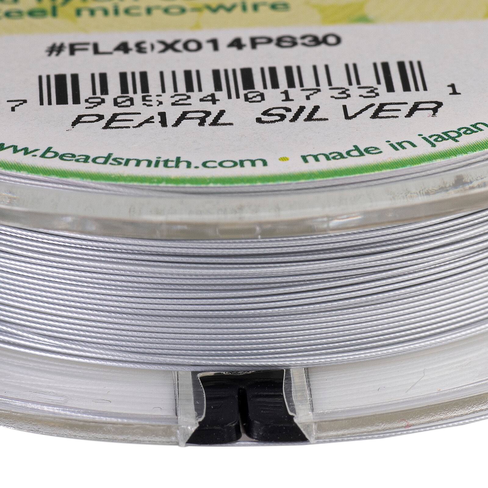 The Beadsmith&#xAE; Flex-rite&#xAE; 0.014&#x22; Pearl Silver 49 Strand Wire, 30ft.