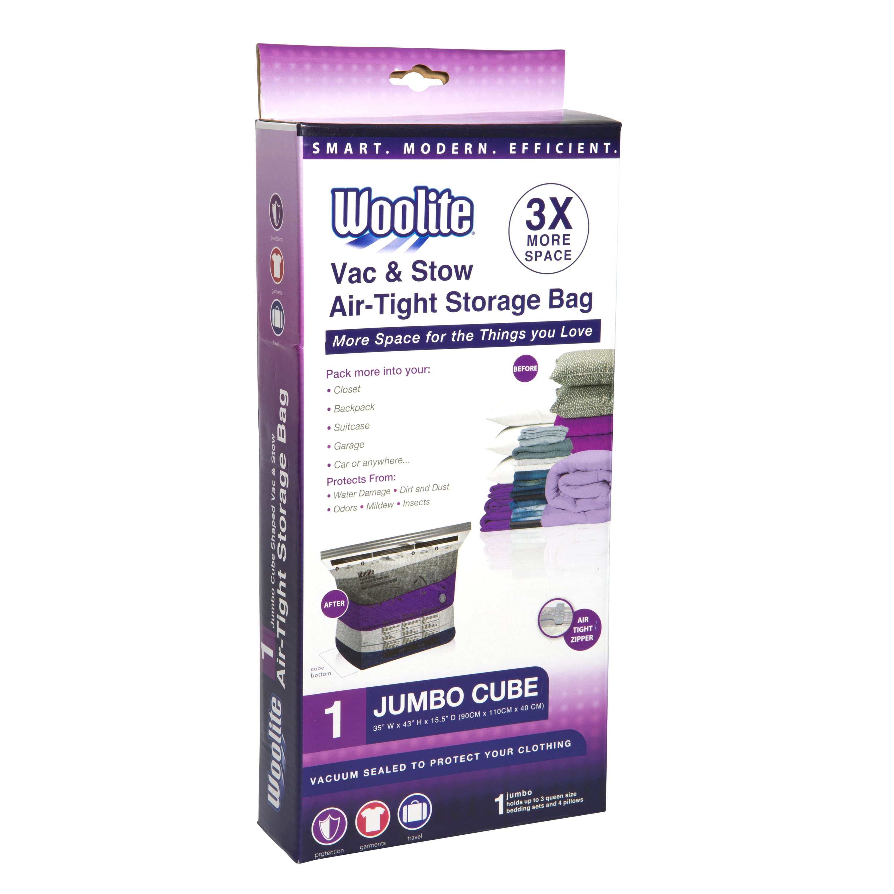 Woolite&#xAE; Jumbo Cube Vac &#x26; Stow Air-Tight Vacuum Storage Bag