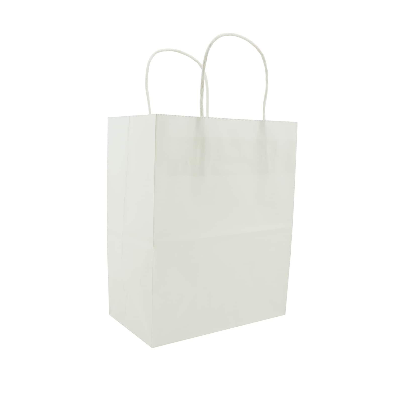 100 Paper Bags Elegant Swirl Black & White Cub Merchandise Shopping 8" x 5 x 10" 