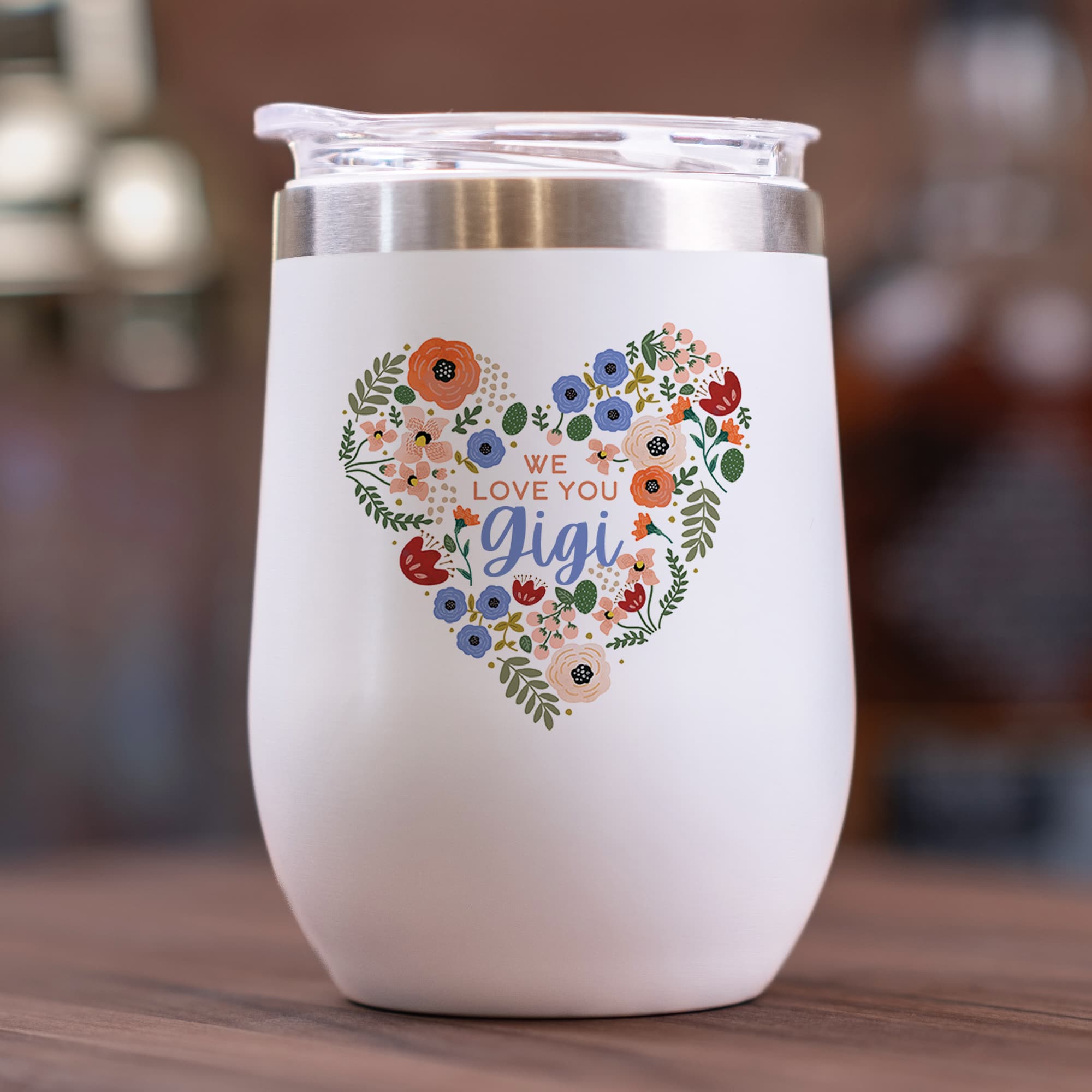 11oz. White We Love You Gigi Wine Tumbler