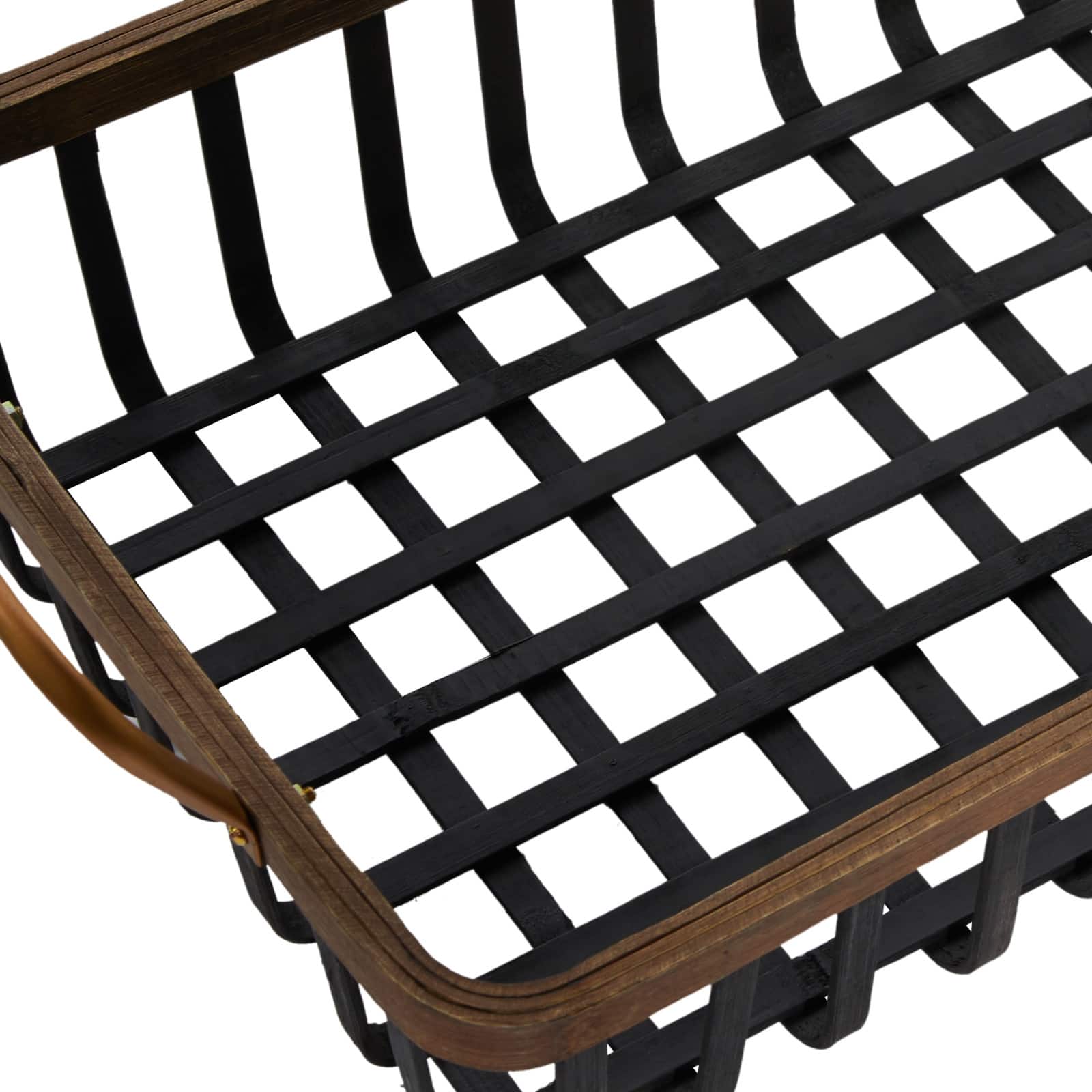 Black Wood Boho Style Tray Set