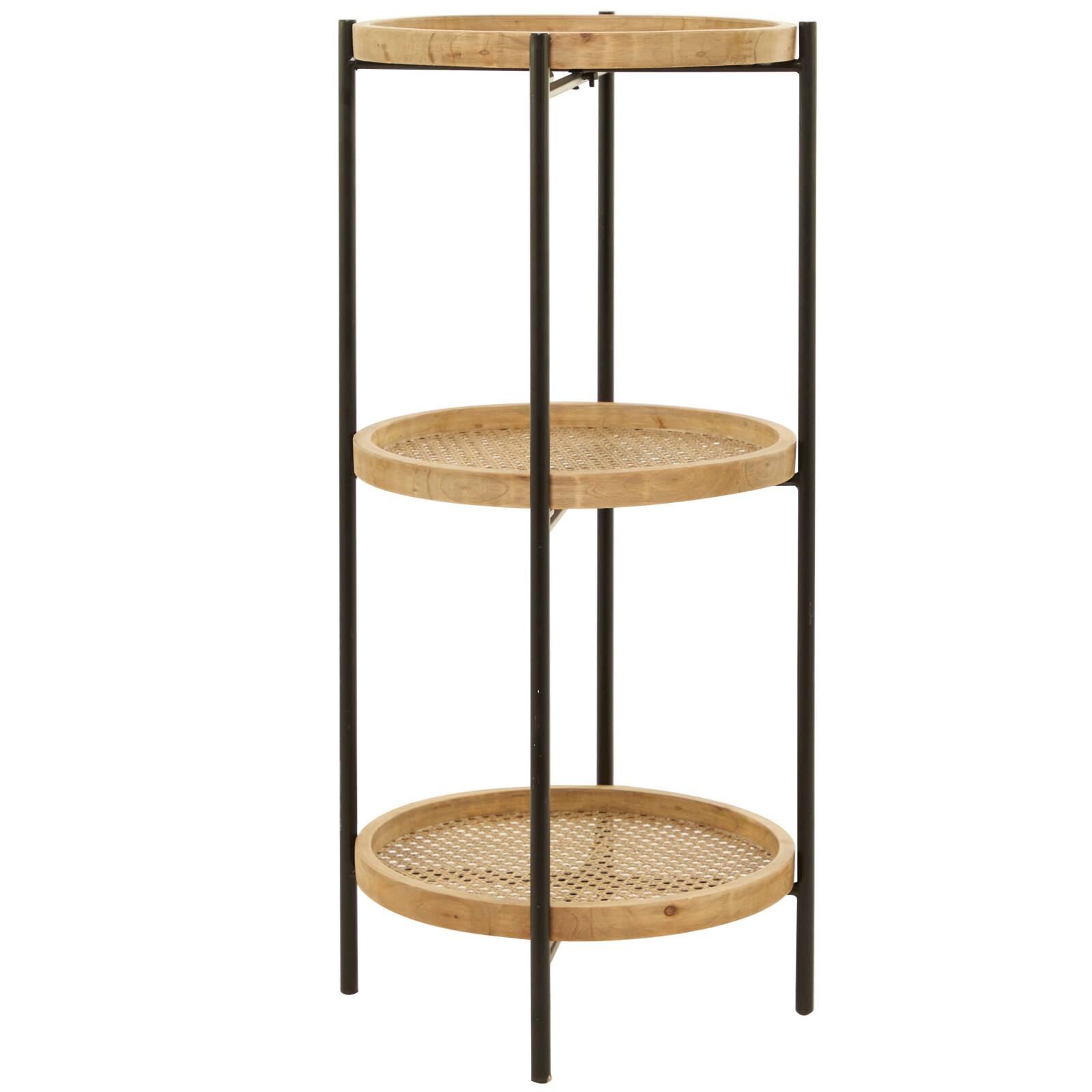 Brown Metal 3 Shelves Shelving Unit 16&#x22; x 16&#x22; x 34&#x22;