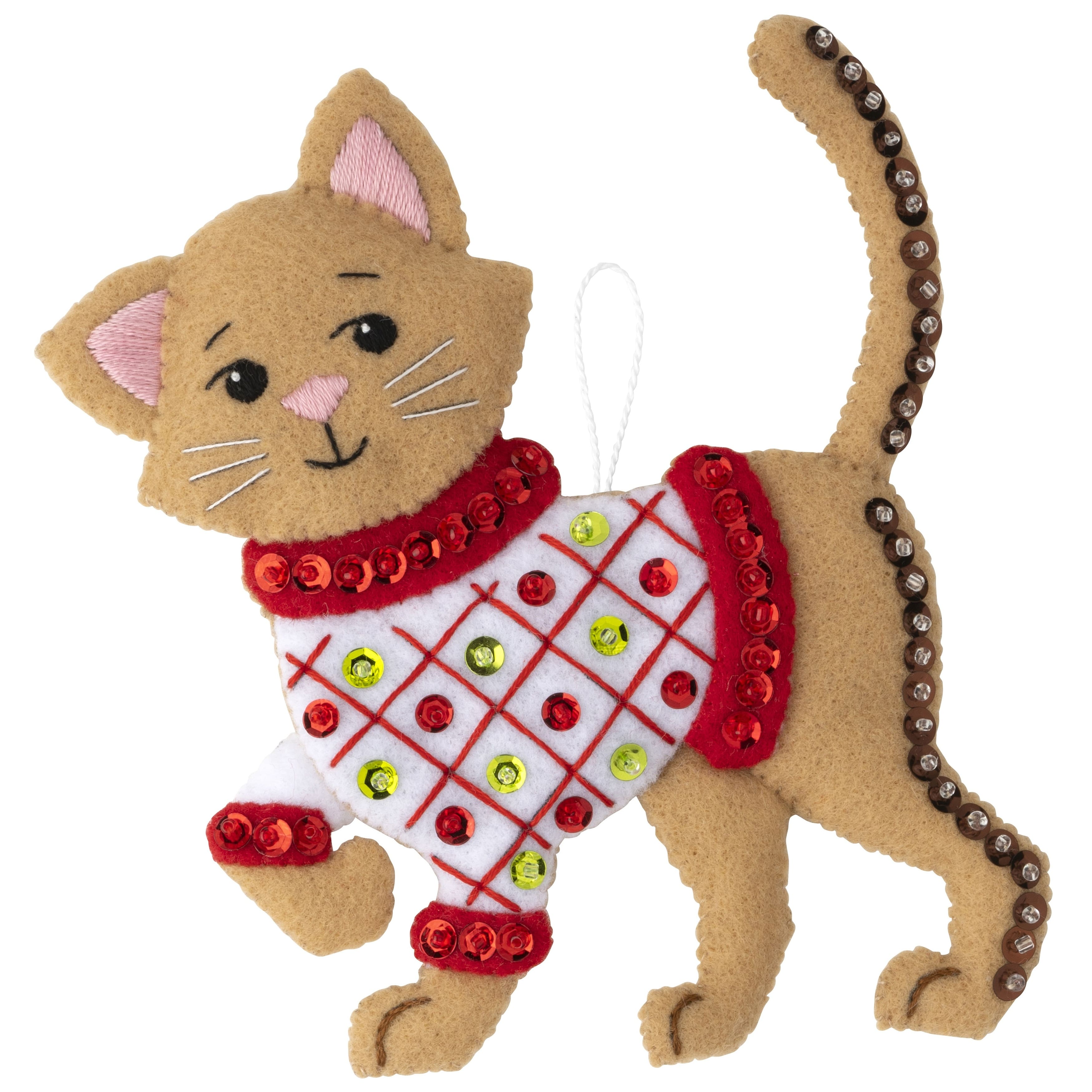 Bucilla® Cats in Ugly Sweaters Felt Ornaments Applique Kit Set