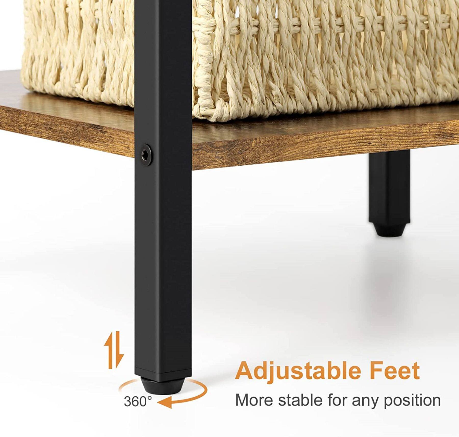 NEX™ 2 Layer Bedside End Table with Drawer & USB Ports