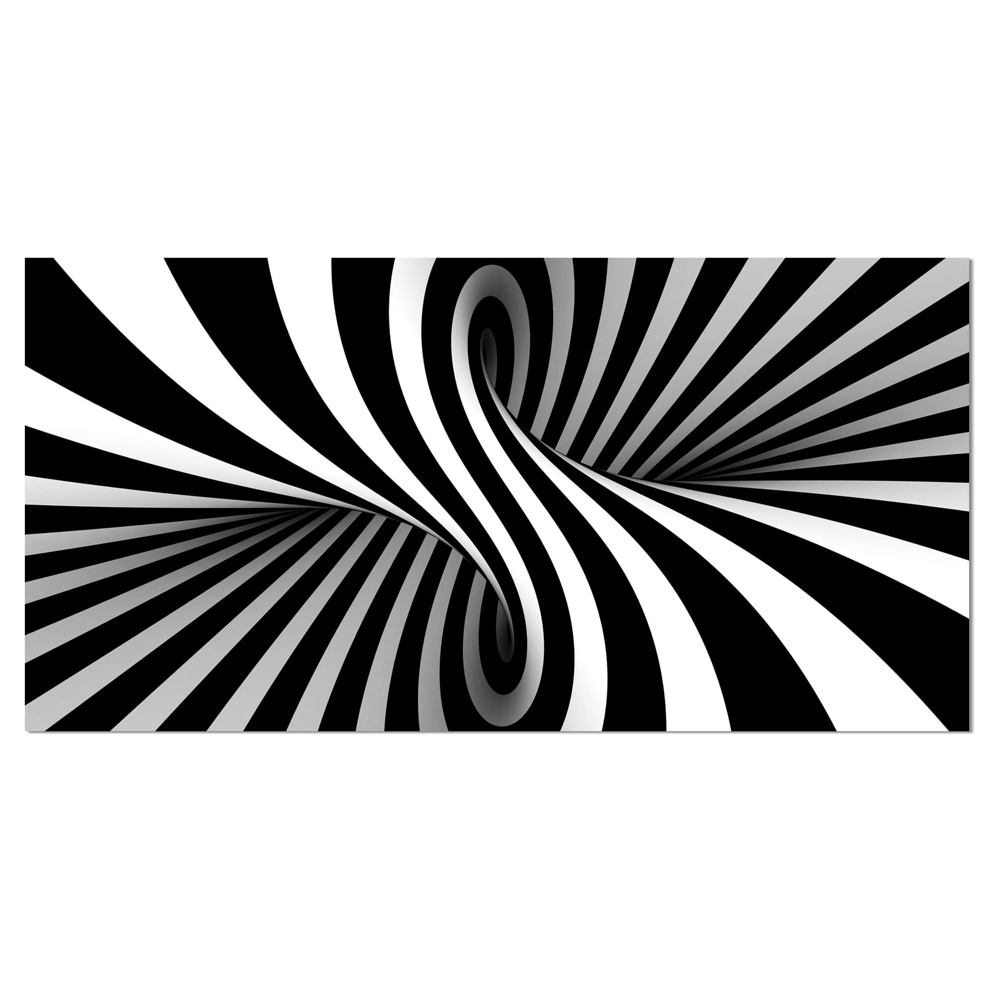 Designart - Black and White Spiral - Abstract Canvas Art Print