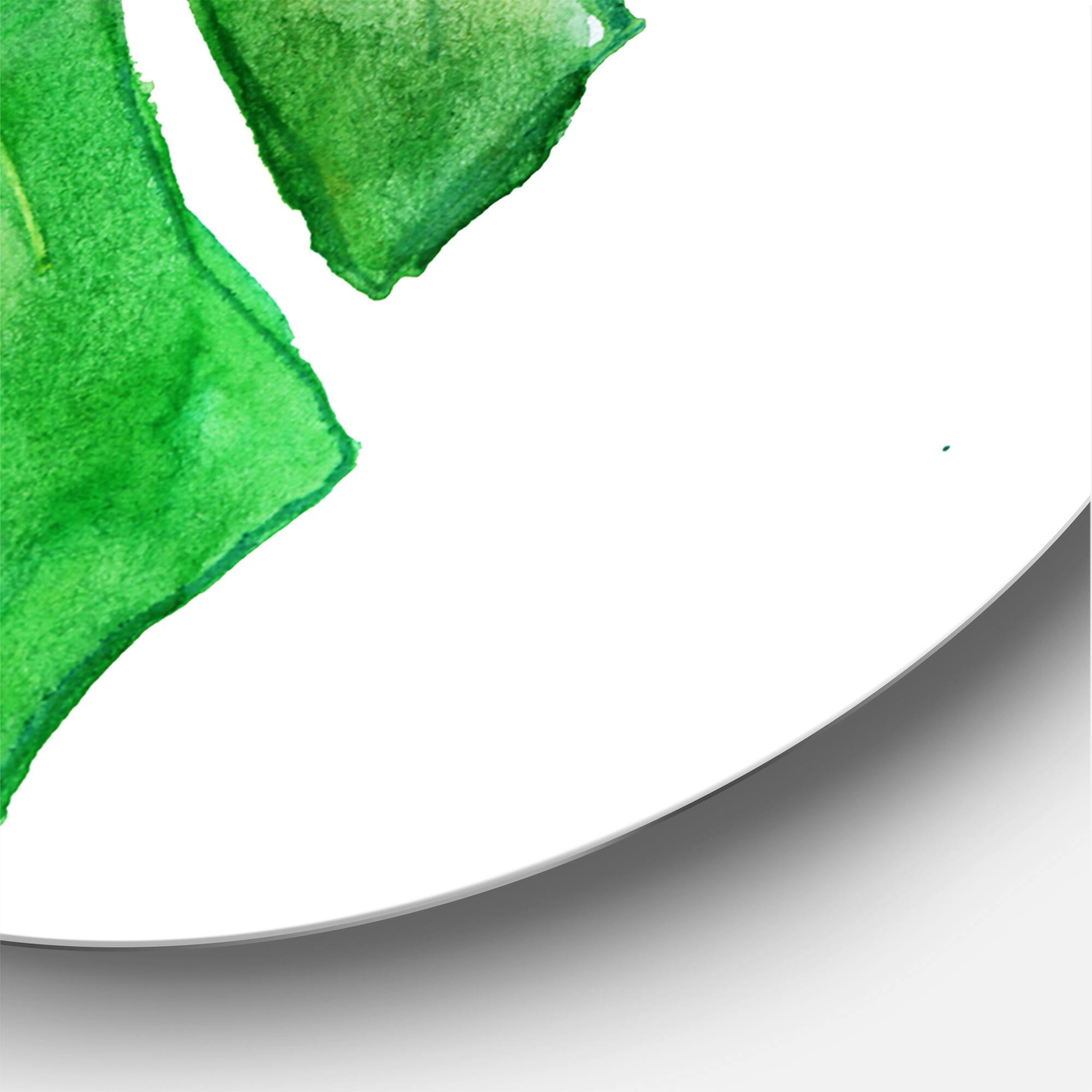 Designart - Tropical Leaf Of Monstera I - Farmhouse Metal Circle Wall Art