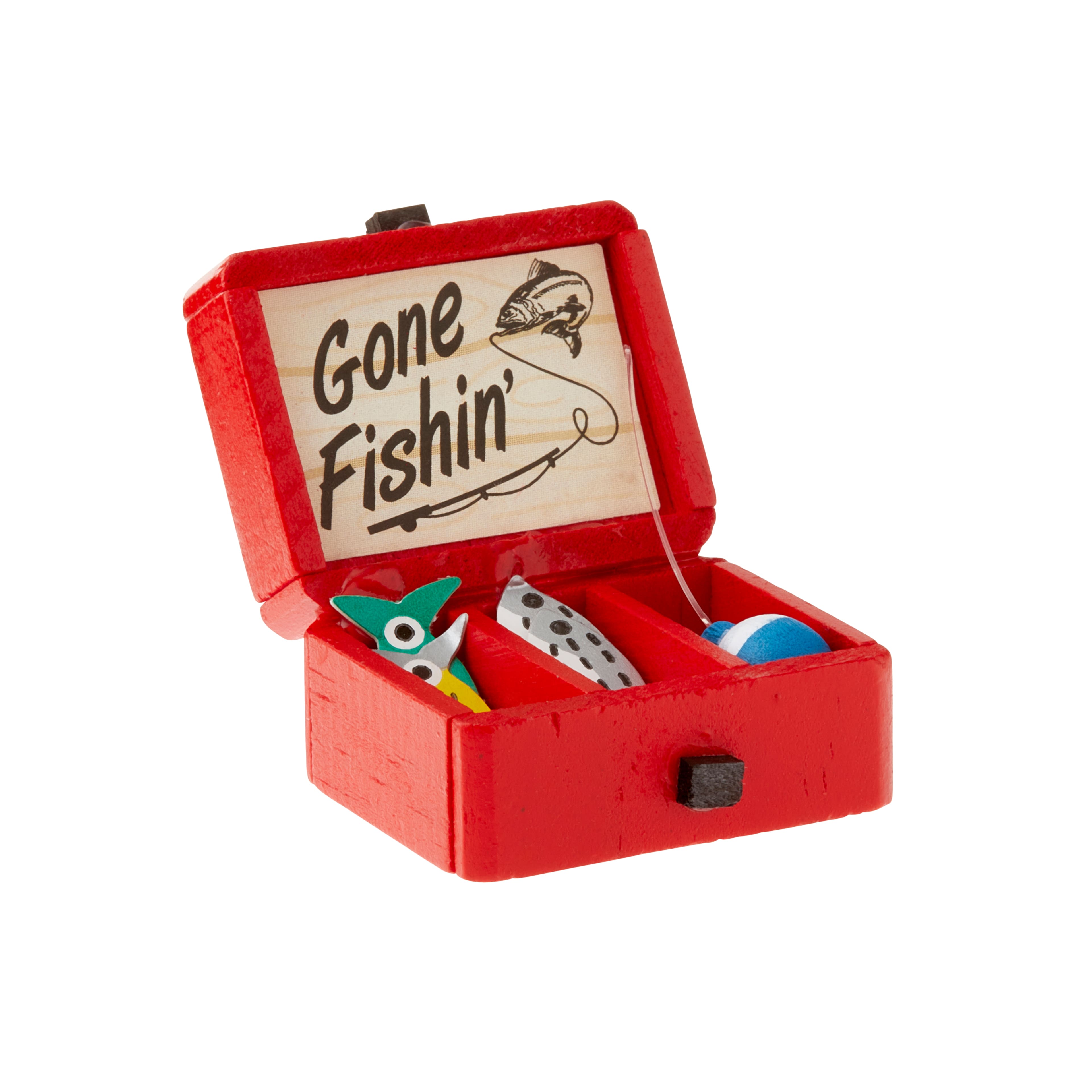 Mini Fishing Tackle Box - Tiny Wooden Fishing Tackle Box