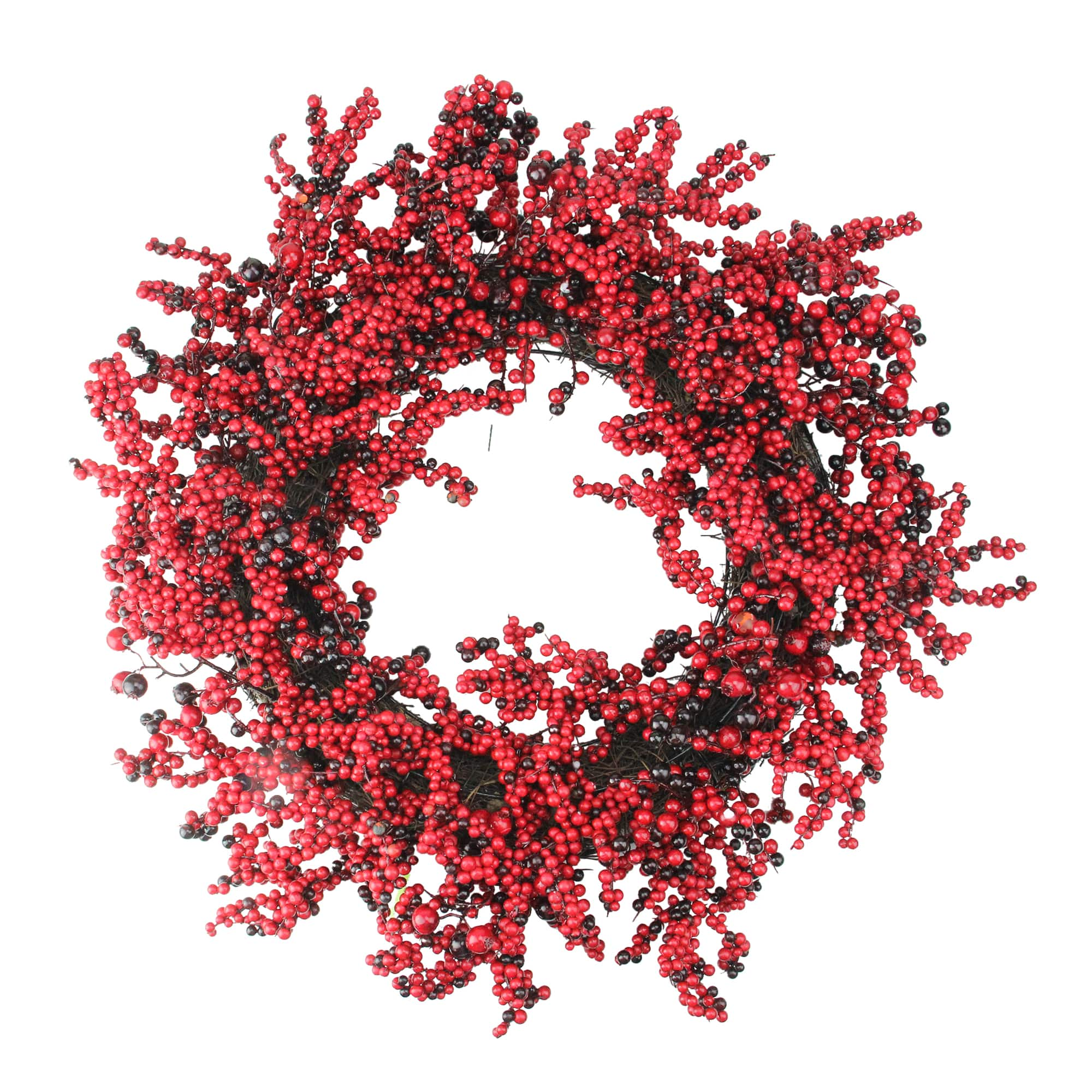 22&#x22; Red &#x26; Brown Berry Christmas Wreath