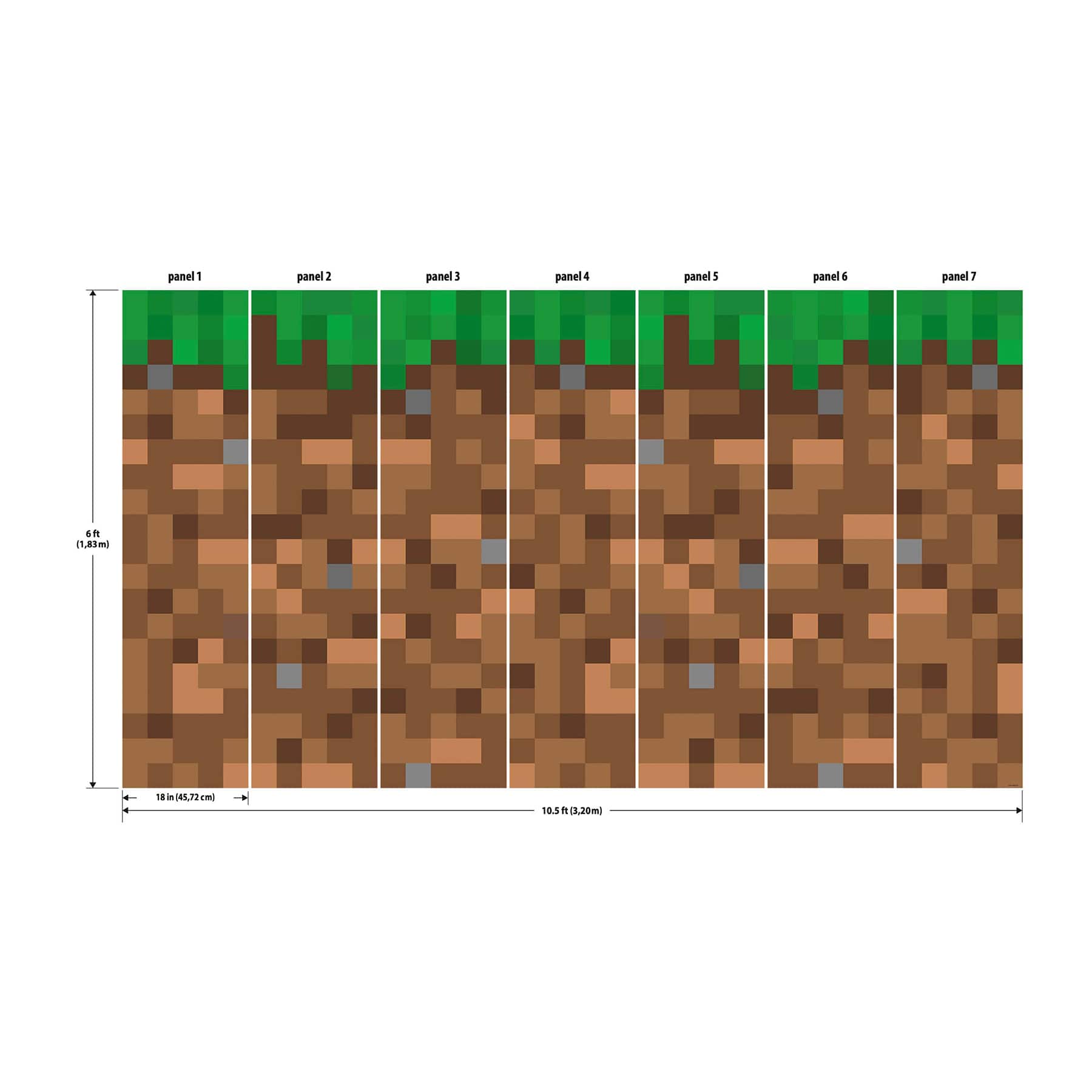 RoomMates Minecraft Blocks Peel & Stick Wallpaper Mural