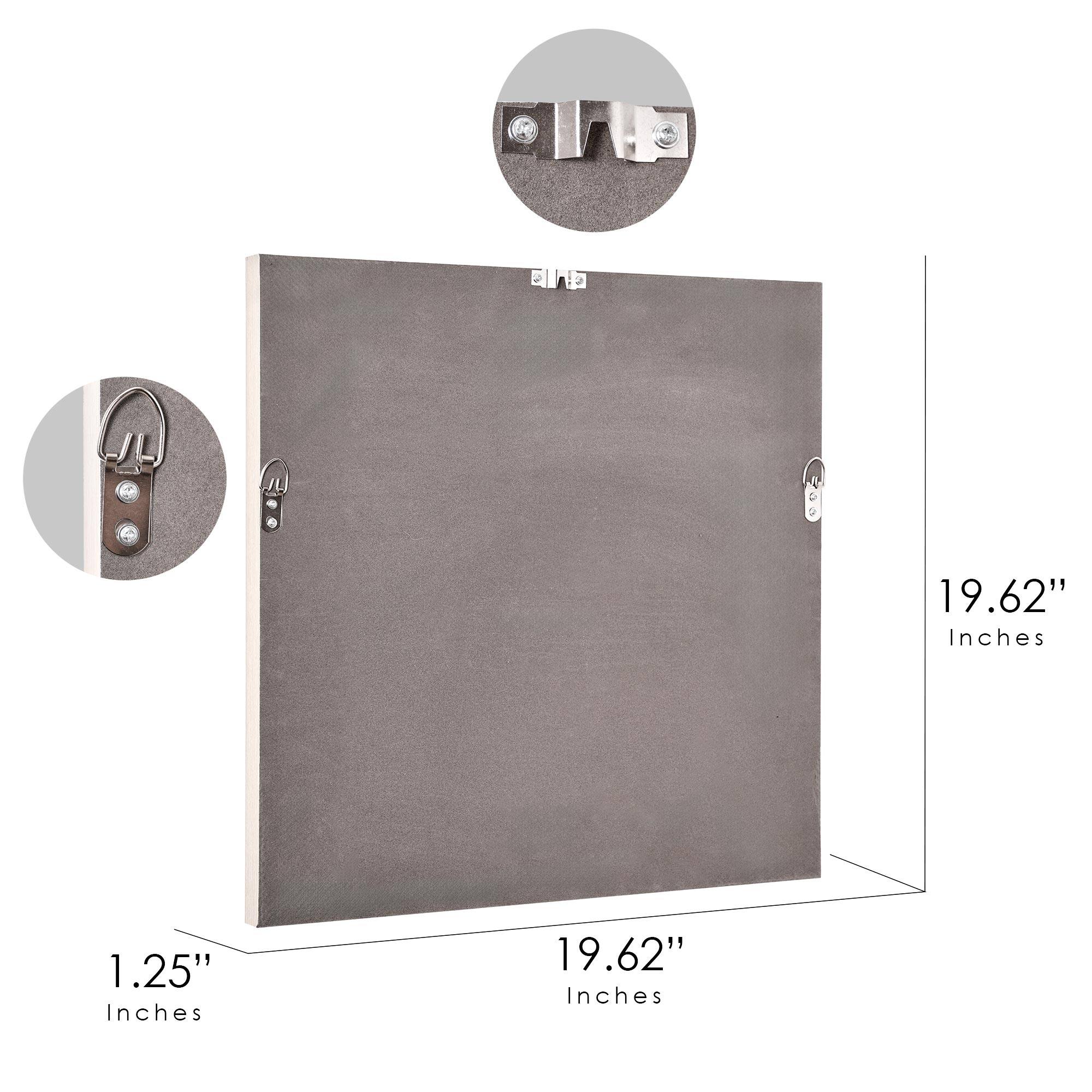 American Art Decor Seashell Wall Decor in Shadowbox Frame - 19.69" x 19.69" x 1.18"