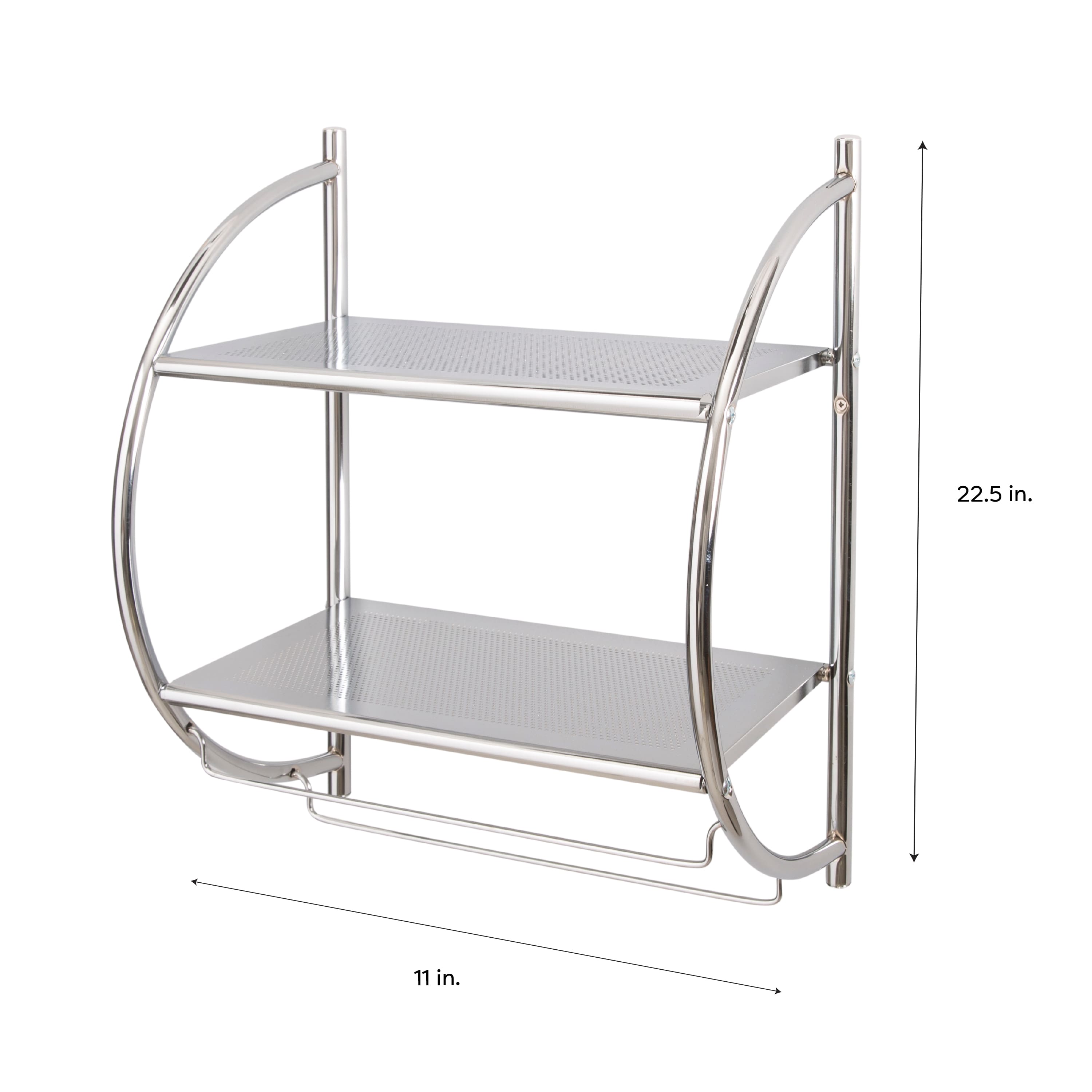 Organize It All 2-Tier Wall Mounted Shelf & Towel Bars