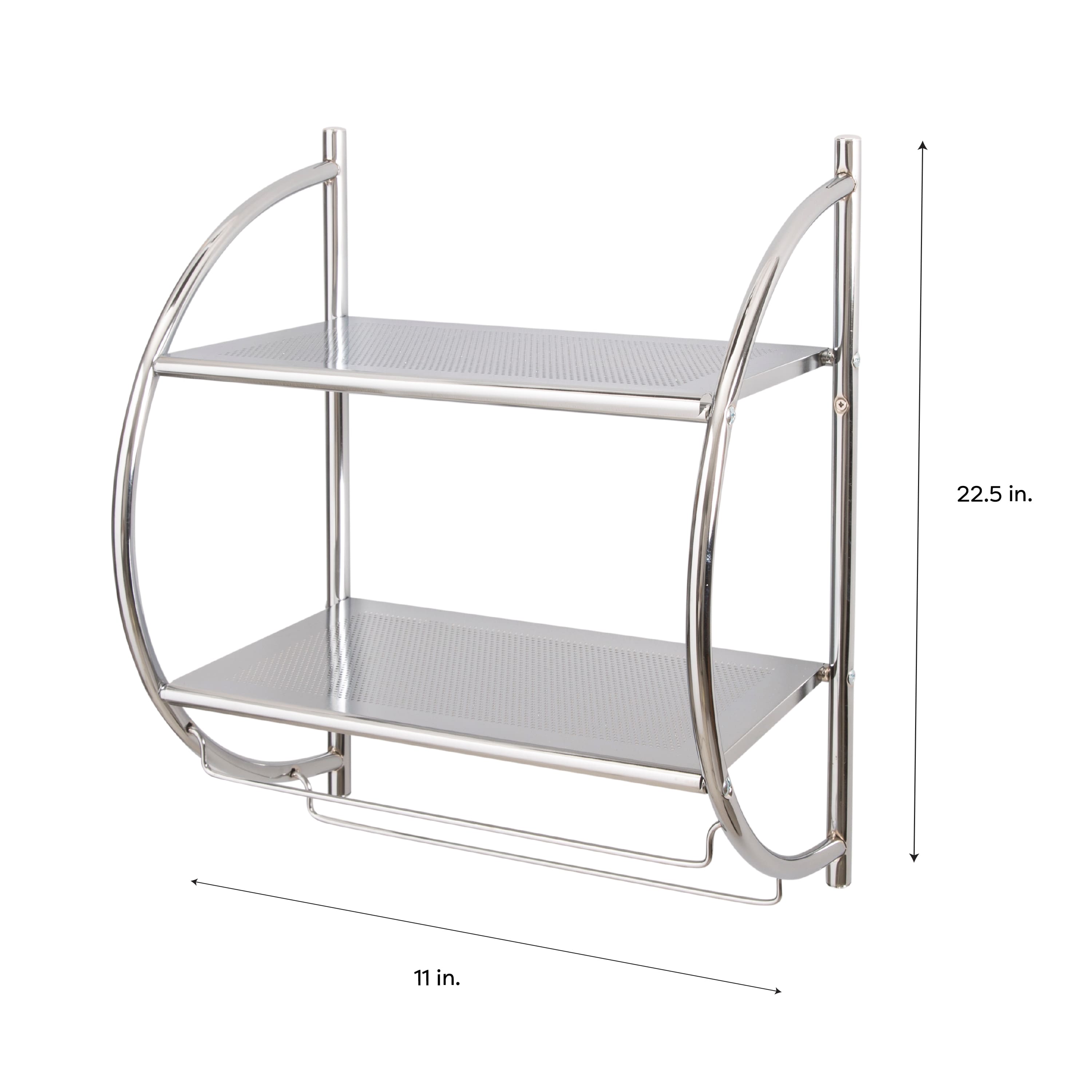 Organize It All 2-Tier Wall Mounted Shelf &#x26; Towel Bars