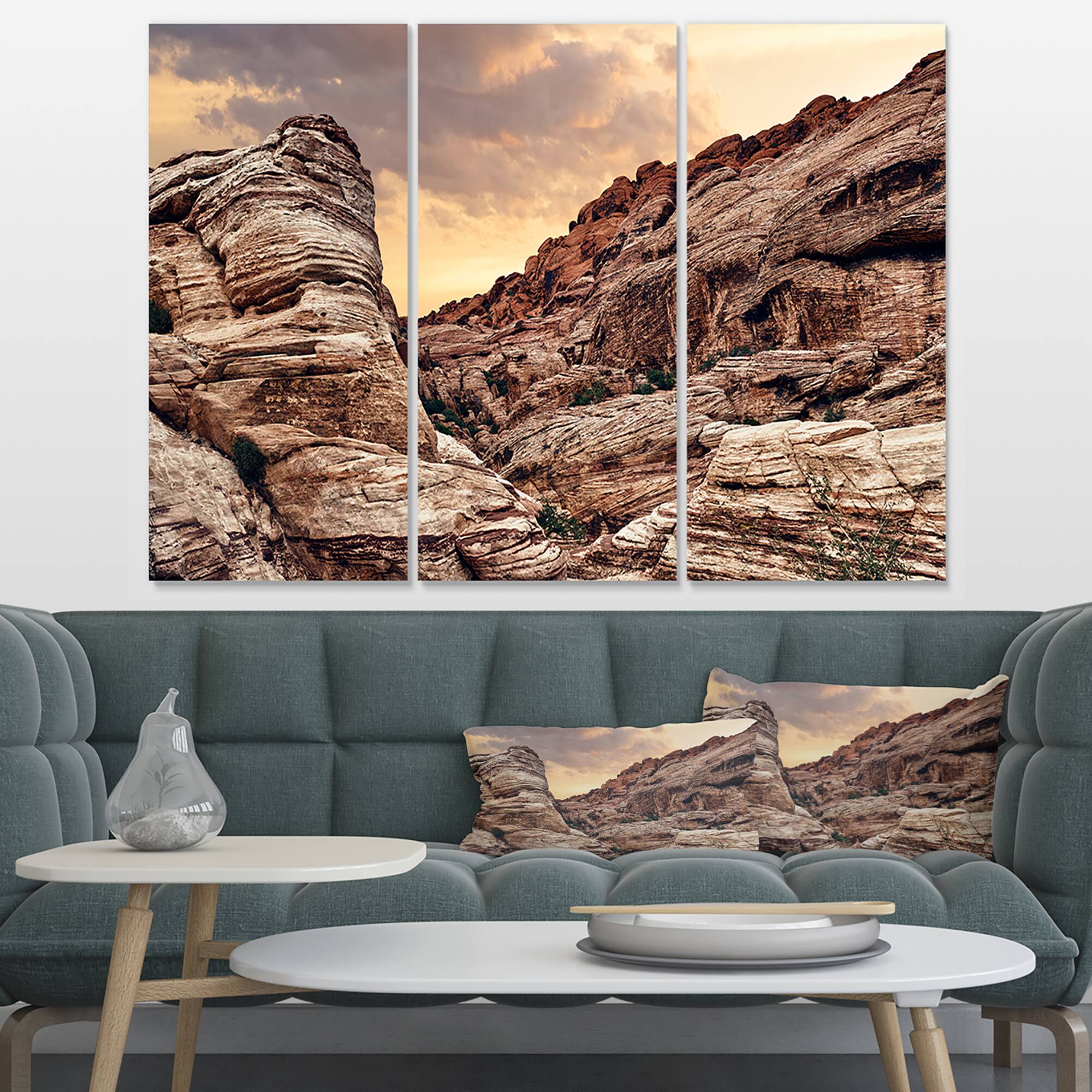 Designart - Scenic Red Rock Canyon in Nevada - Landscape Canvas Art Print