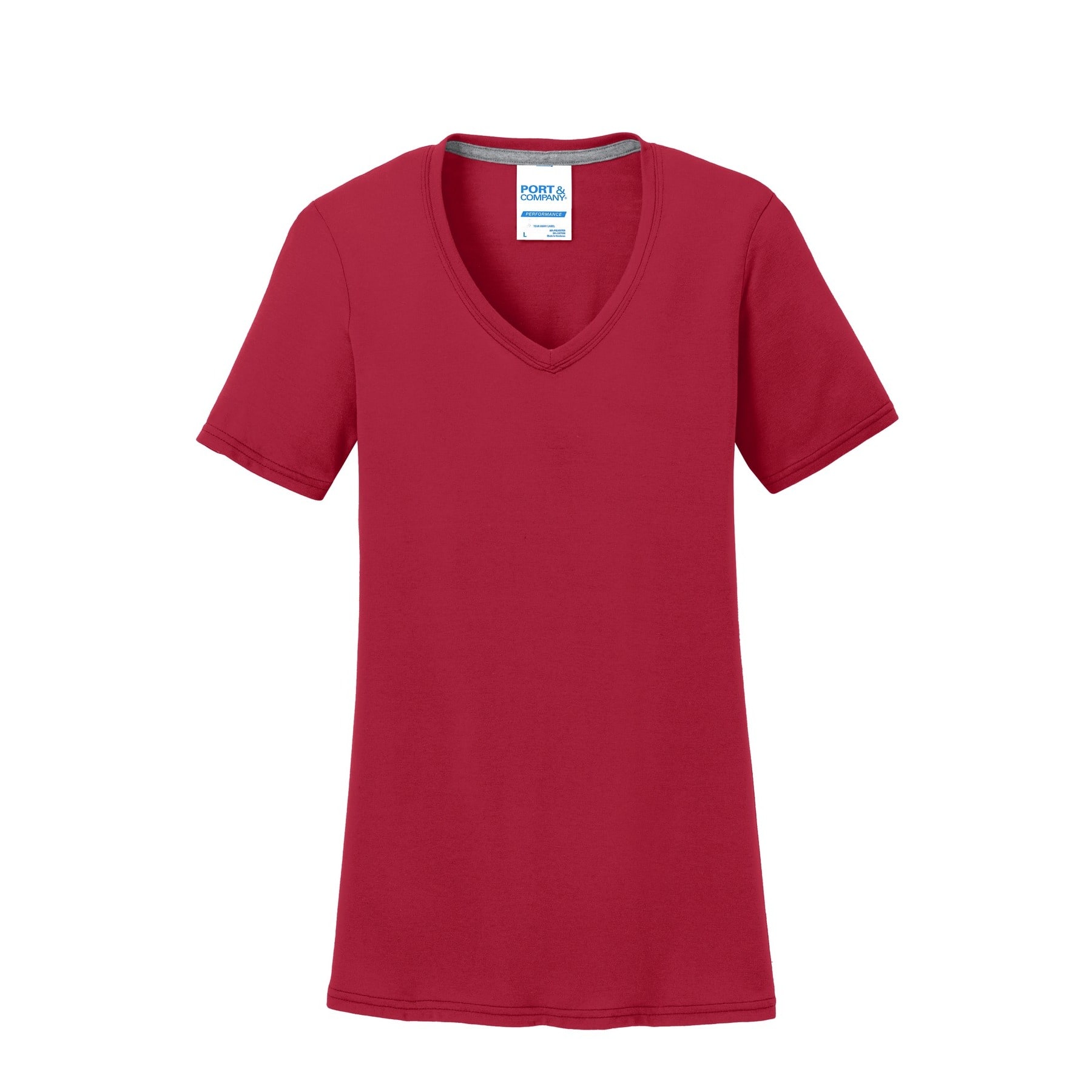 Port & Company® Colors Ladies Performance Blend V-Neck T-Shirt