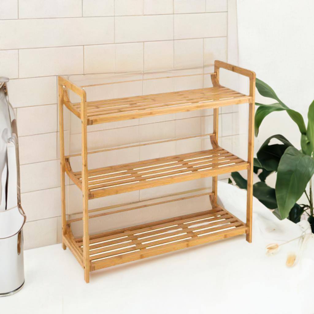 Organize It All Bamboo Double Wide 3-Tier Shelf