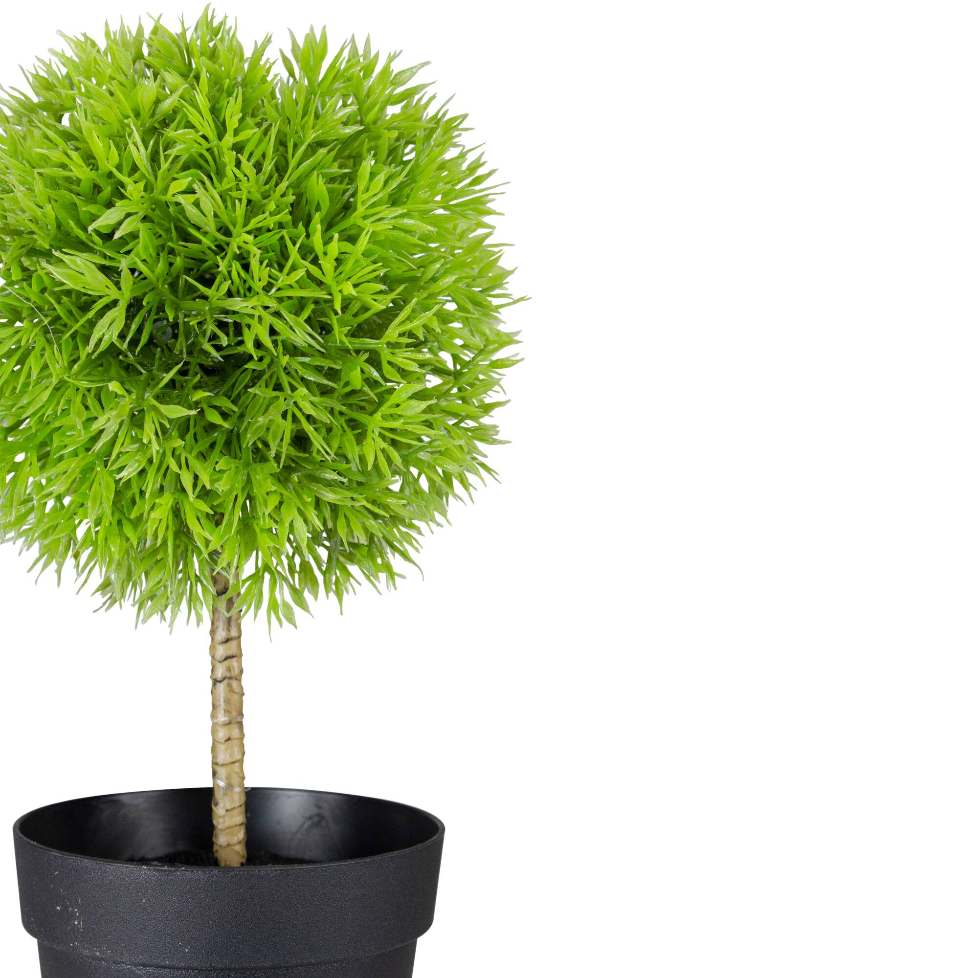 9.75" Green Ball Shaped Artificial Potted Topiary