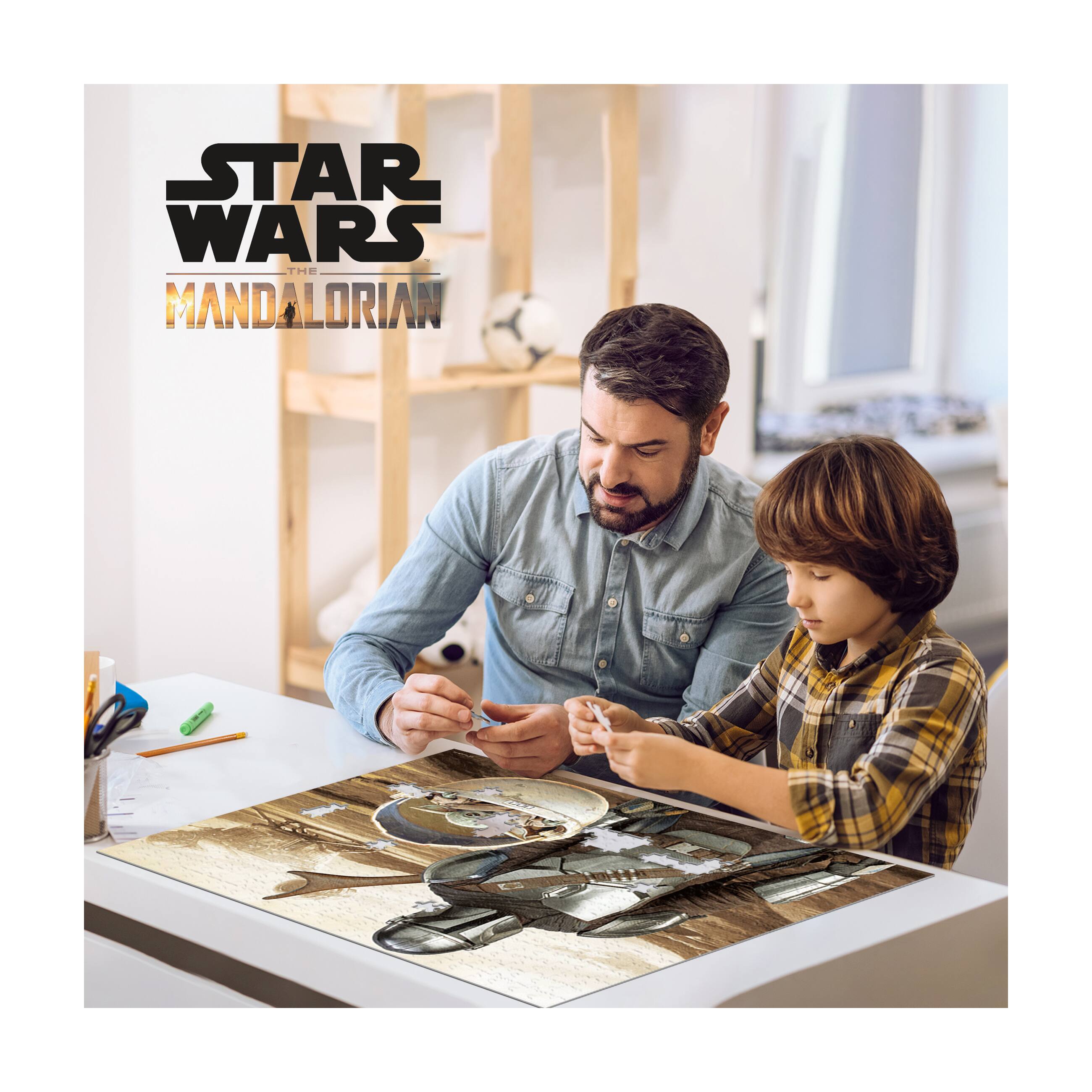 Star Wars - The Mandalorian - Mando &#x26; Grogu 3D Lenticular Jigsaw Puzzle: 500 Pcs