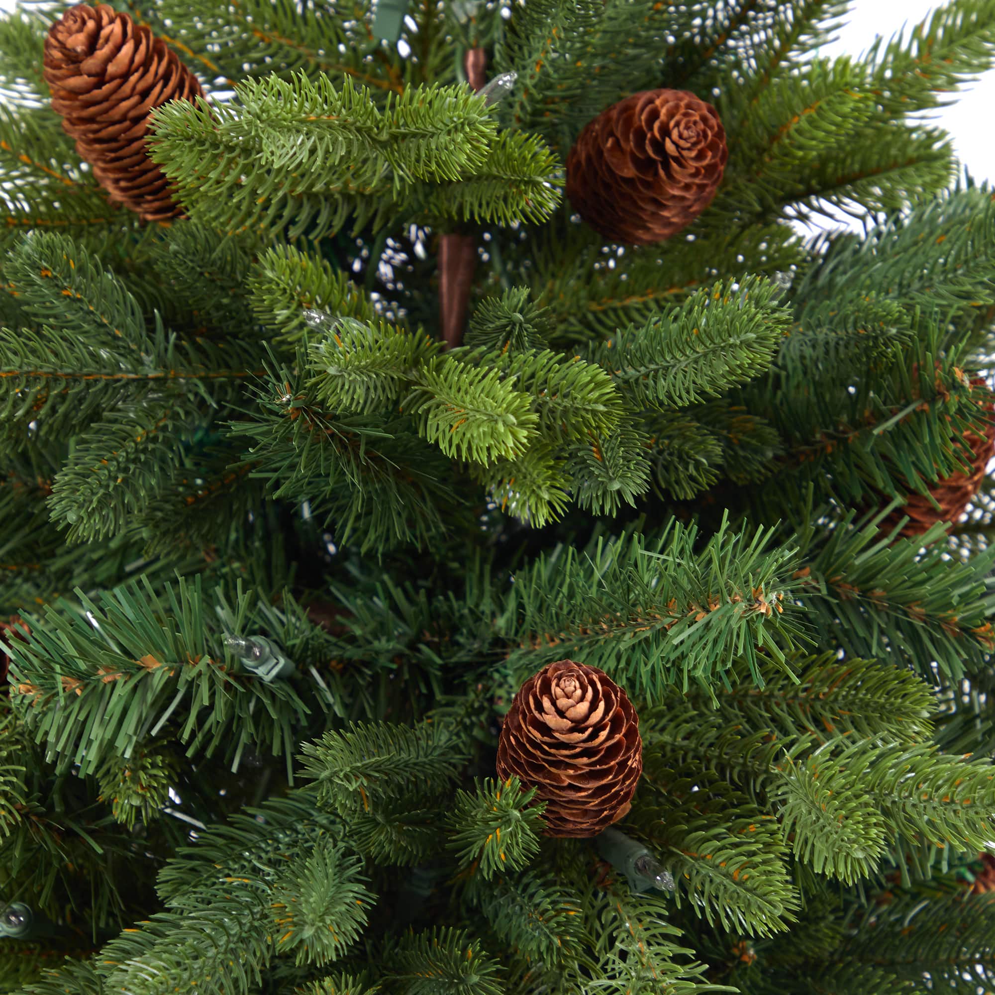 5ft. Pre-Lit Yukon Mountain Fir Artificial Christmas Tree in Gray Planter, Clear Lights