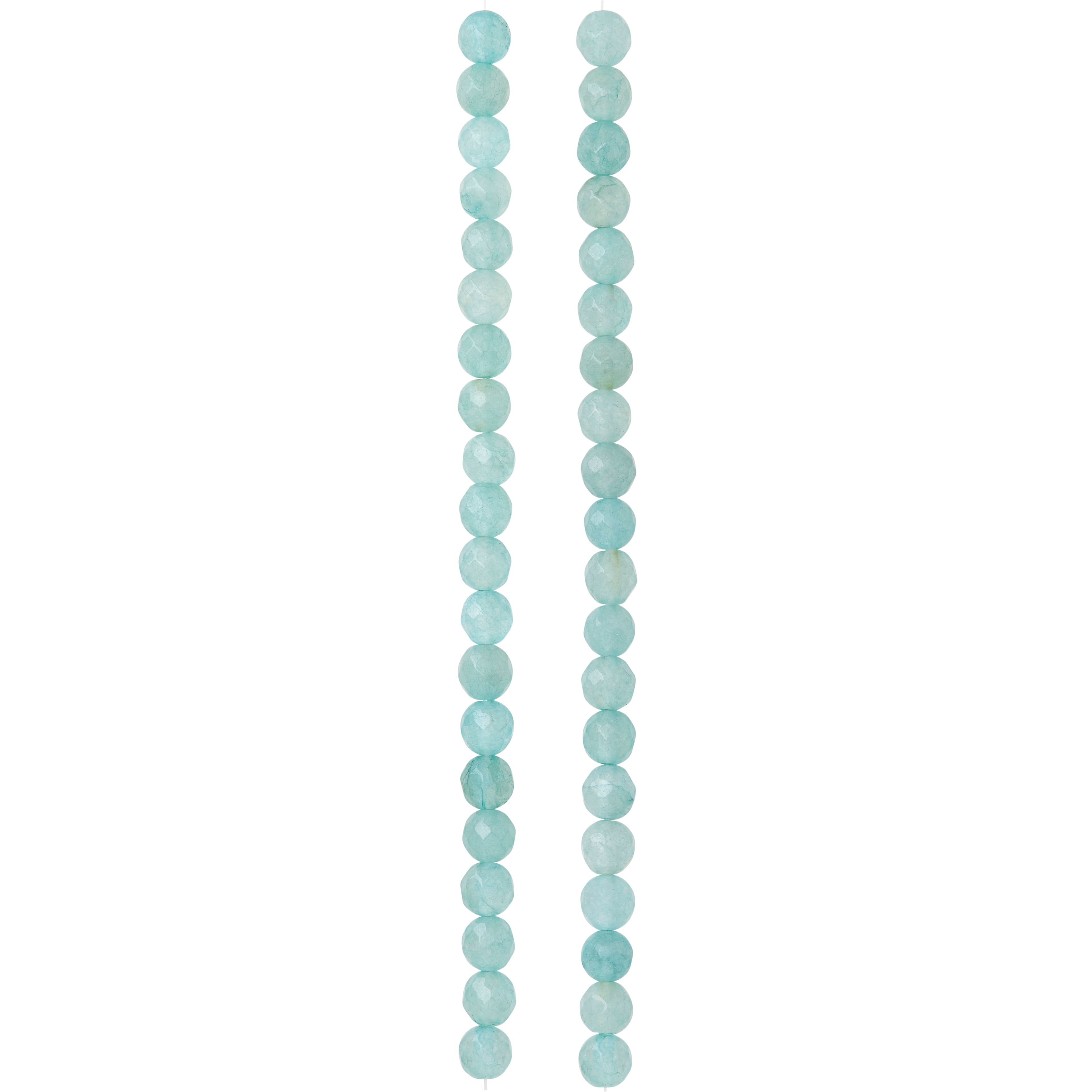 12 Pack: Aqua Faceted Quartzite Round Beads, 6mm by Bead Landing™