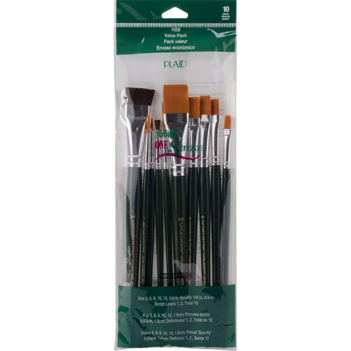 Plaid&#xAE; One Stroke Brush Set, 10ct.