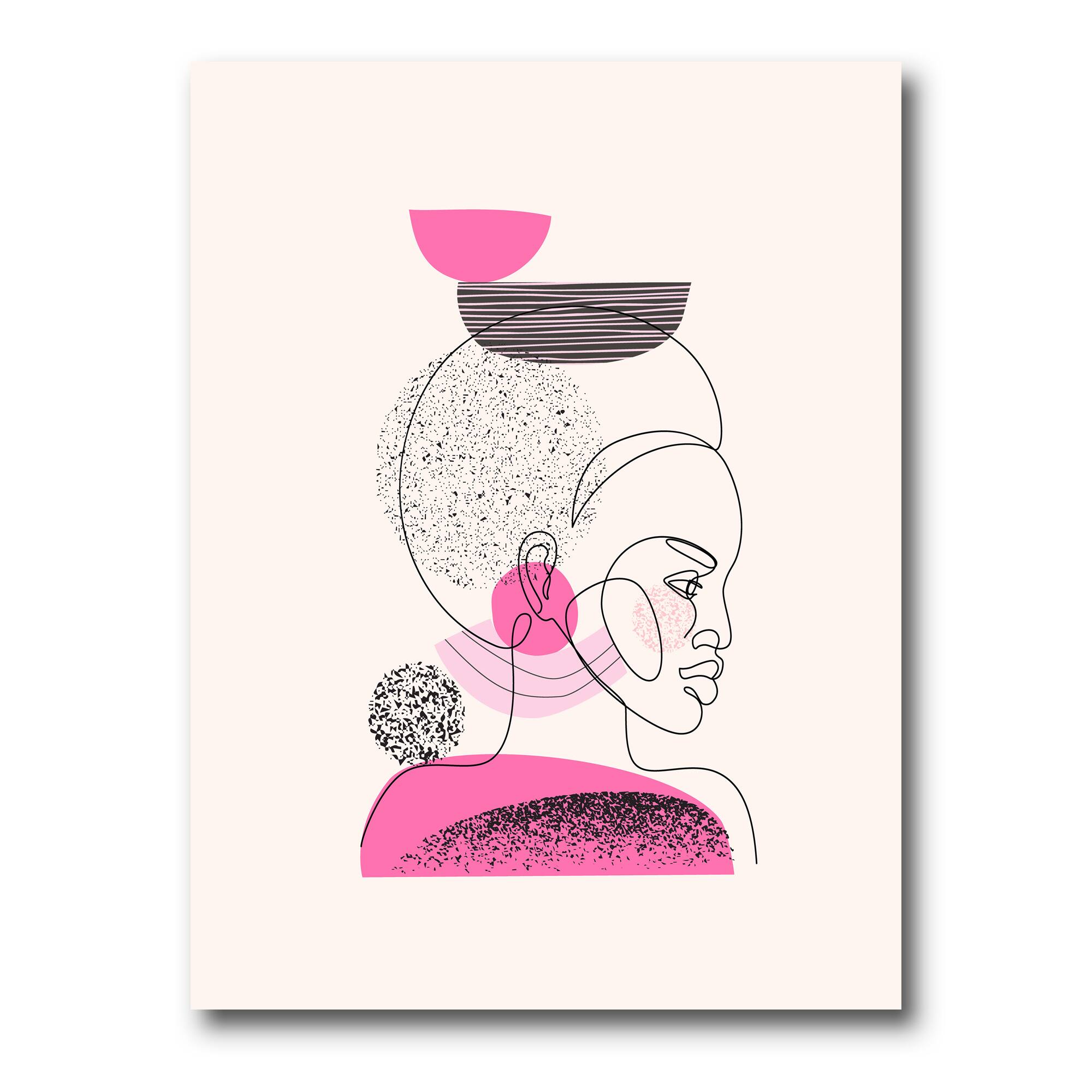 Designart - One Line Portrait of African American Women I