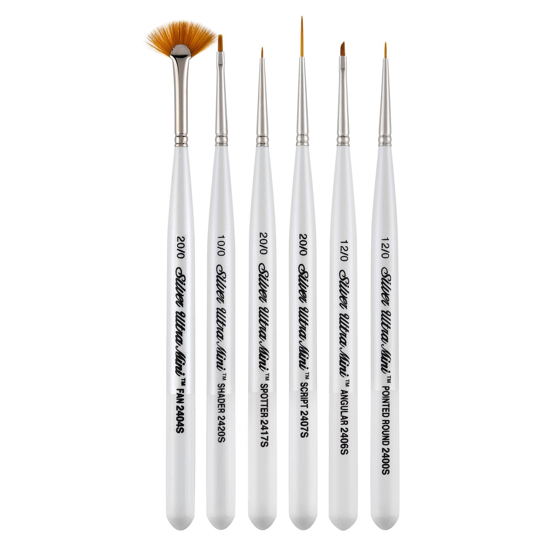 Silver Brush Limited Ultra Mini® Basic Miniature Detail Brushes, Set of 6
