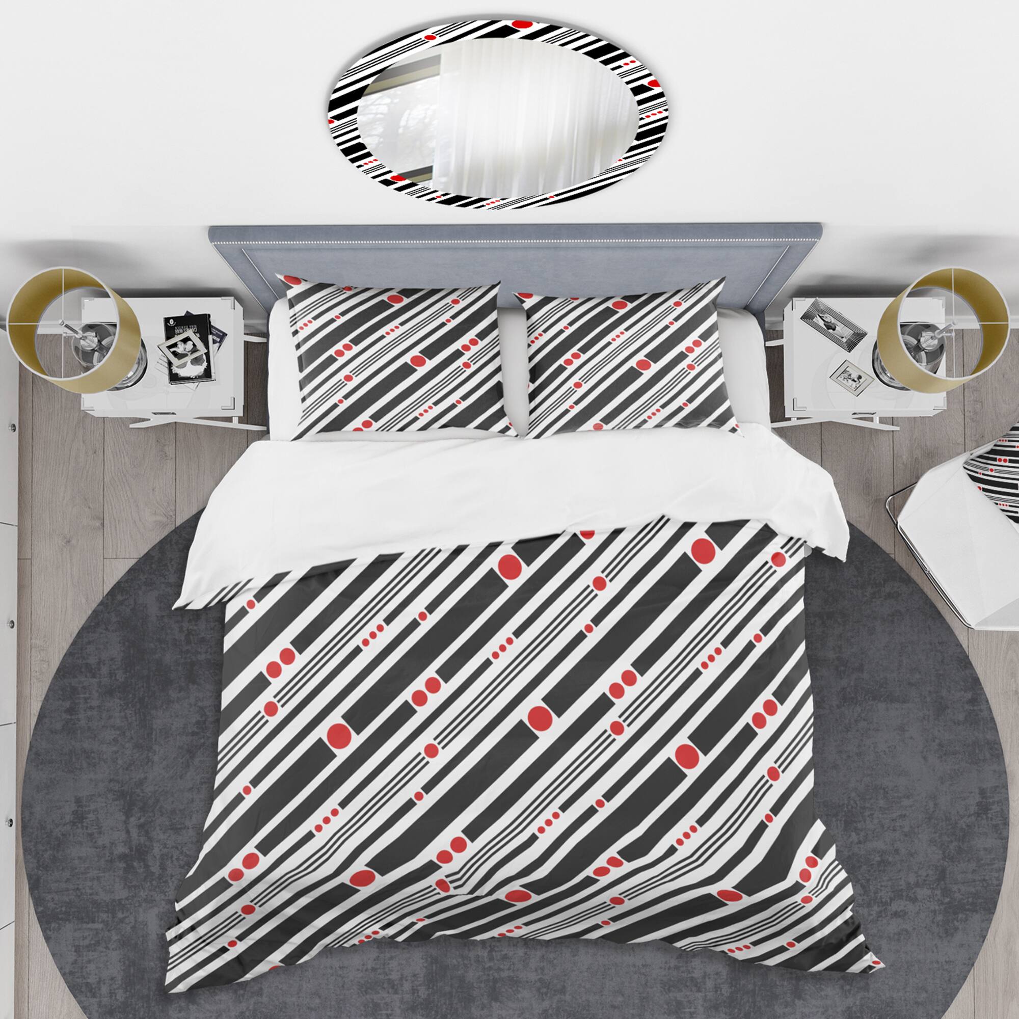 Designart 'Retro Geometrical Abstract Minimal Pattern XII' Mid-Century Duvet Cover Set