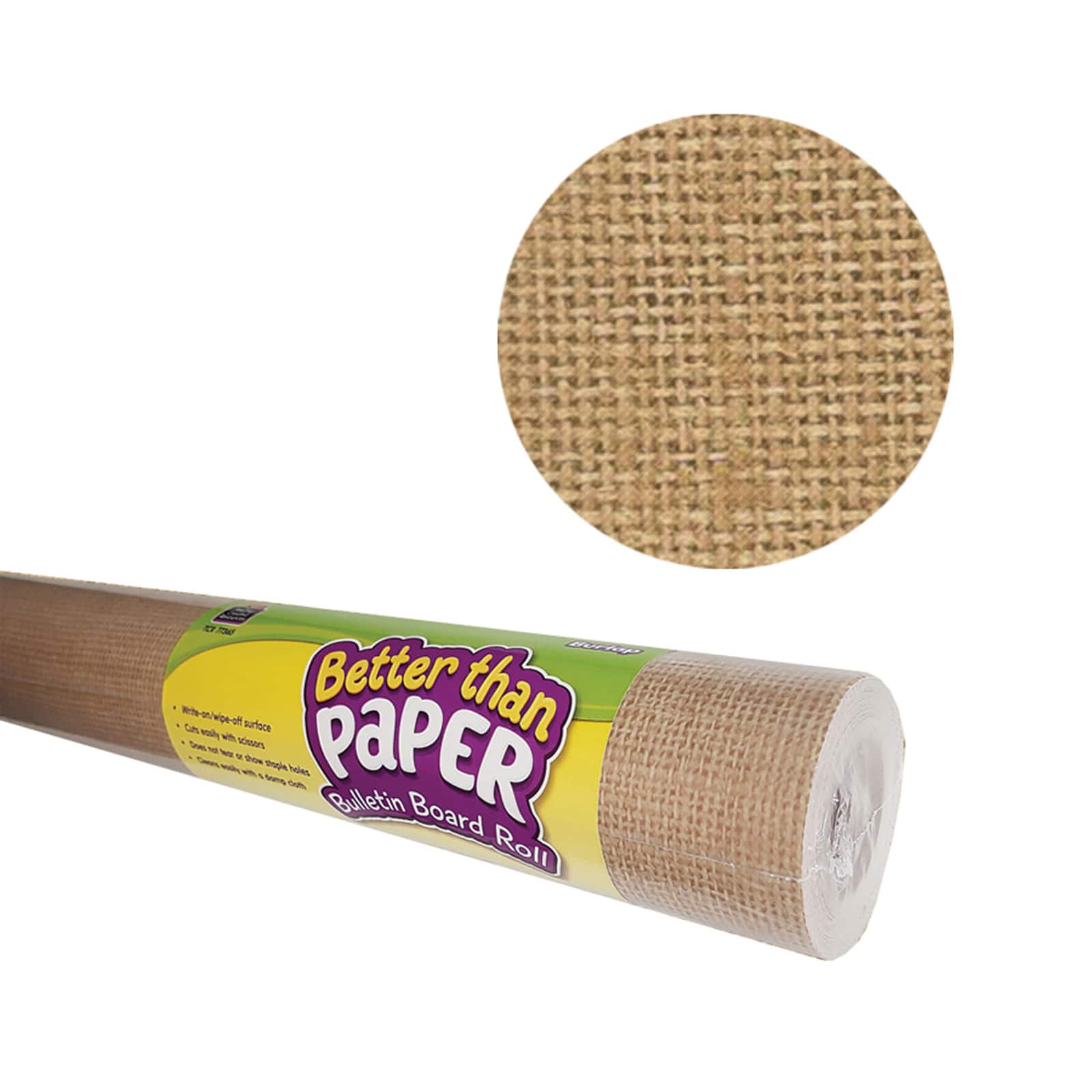Teacher Created Resources Better Than Paper® 4' x 12' Burlap Design Bulletin Board Roll, 4ct.