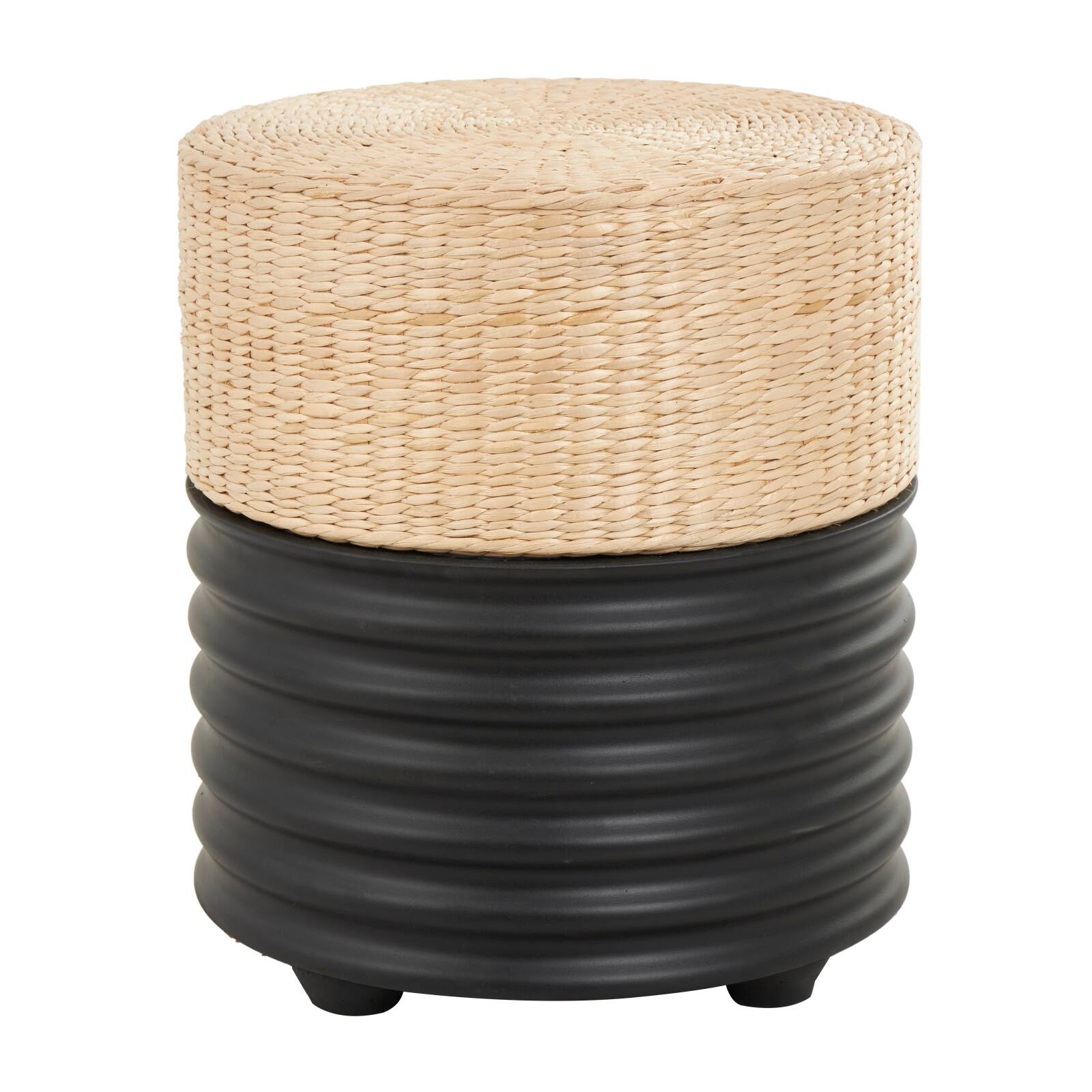 18&#x22; Two-Toned Stool with Seagrass Top