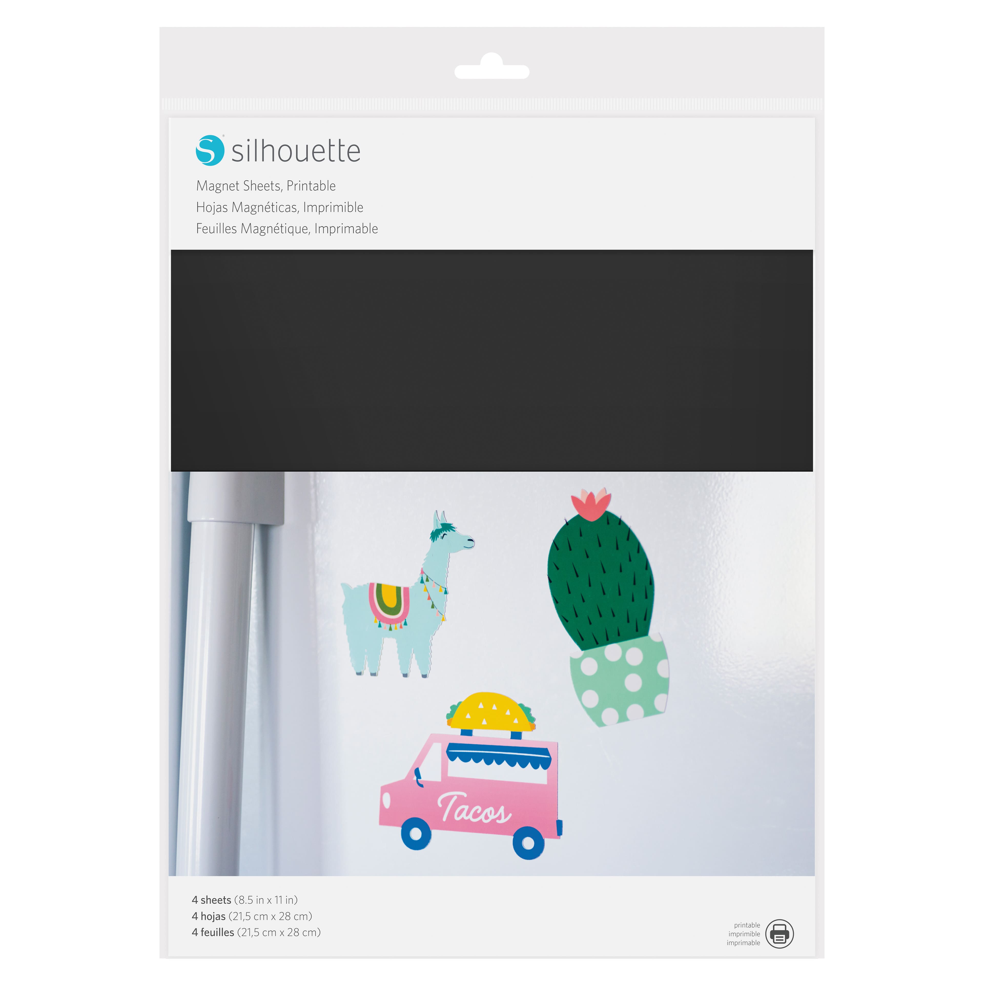 Silhouette&#xAE; 8.5&#x22; x 11&#x22; Printable Magnet Paper, 4 Sheets