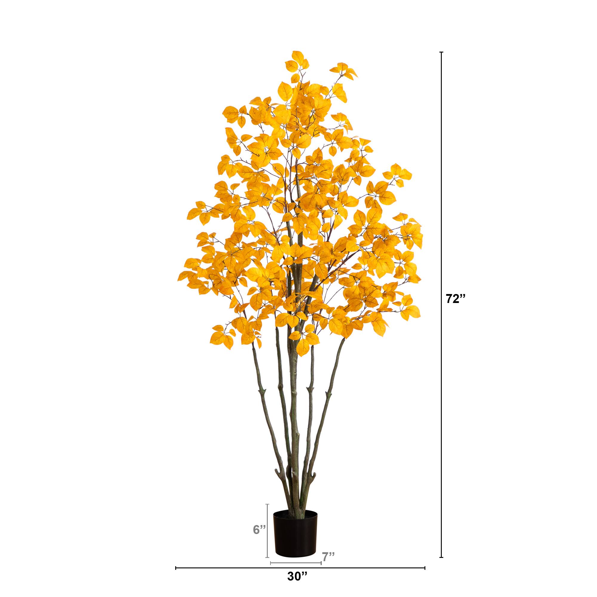 6ft. Orange Autumn Oyama Magnolia Artificial Potted Tree