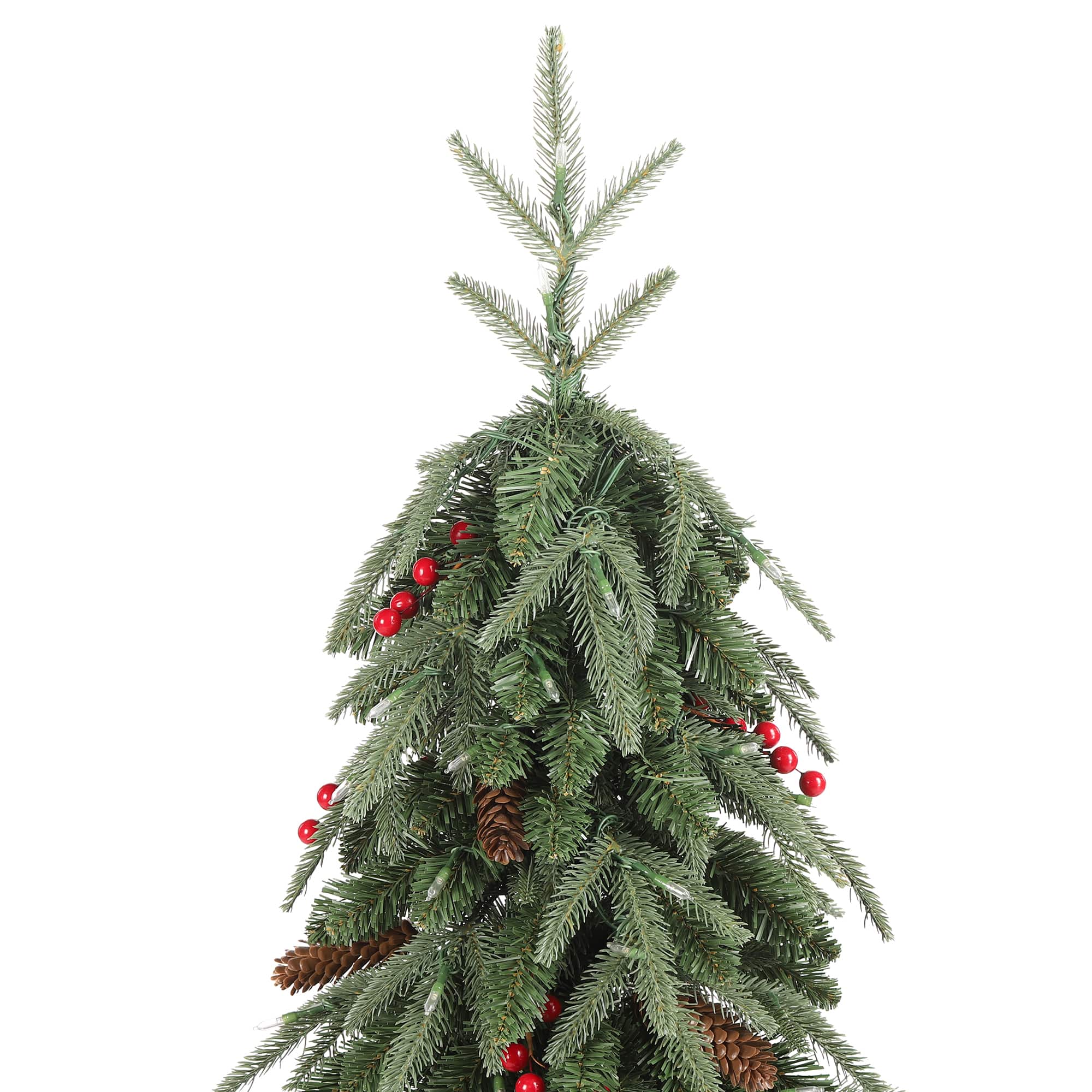 Glitzhome® 4ft Pre-lit Green Artificial Christmas Porch Tree, Warm White Lights