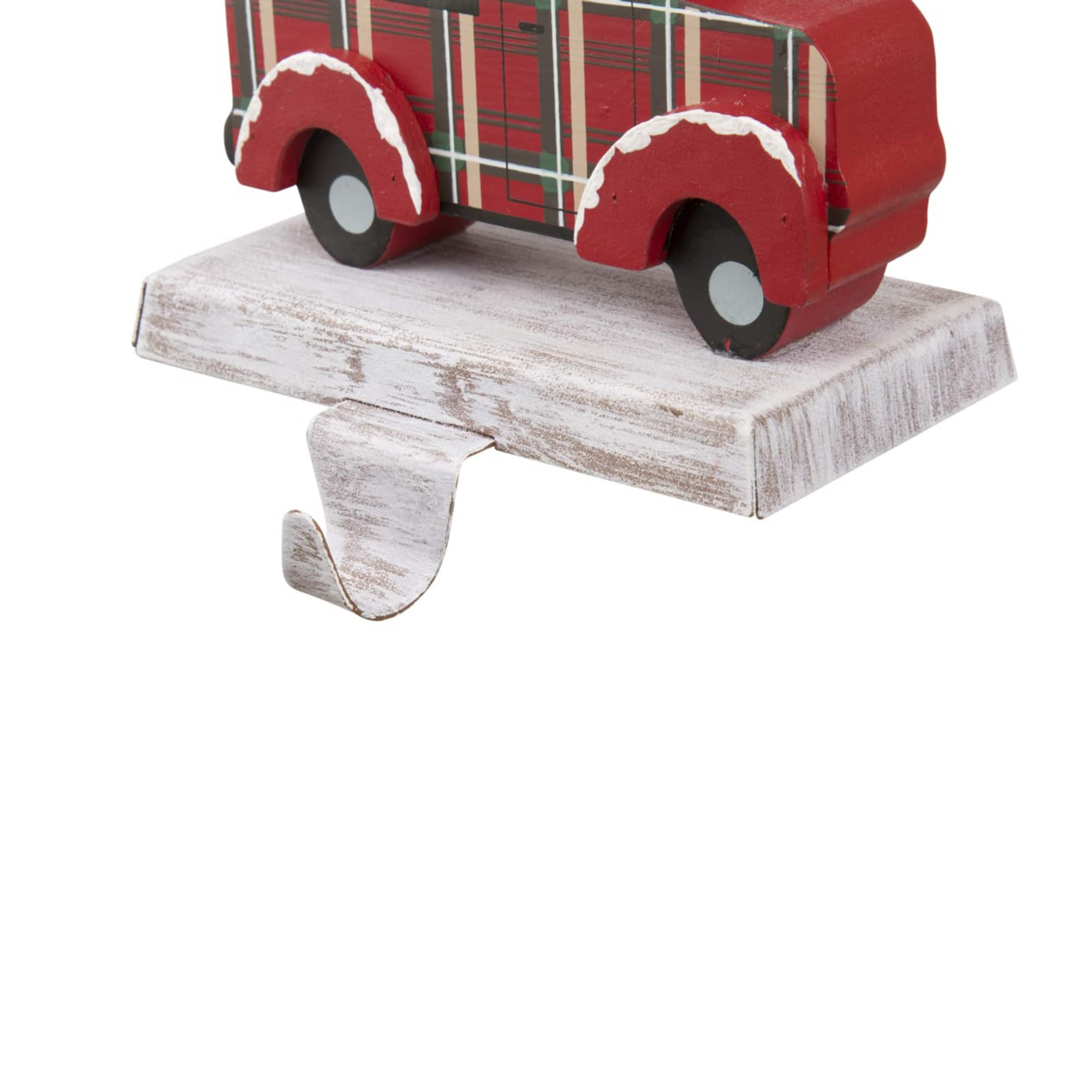 Glitzhome&#xAE; 6&#x22; Red Truck &#x26; Tree Stocking Holder